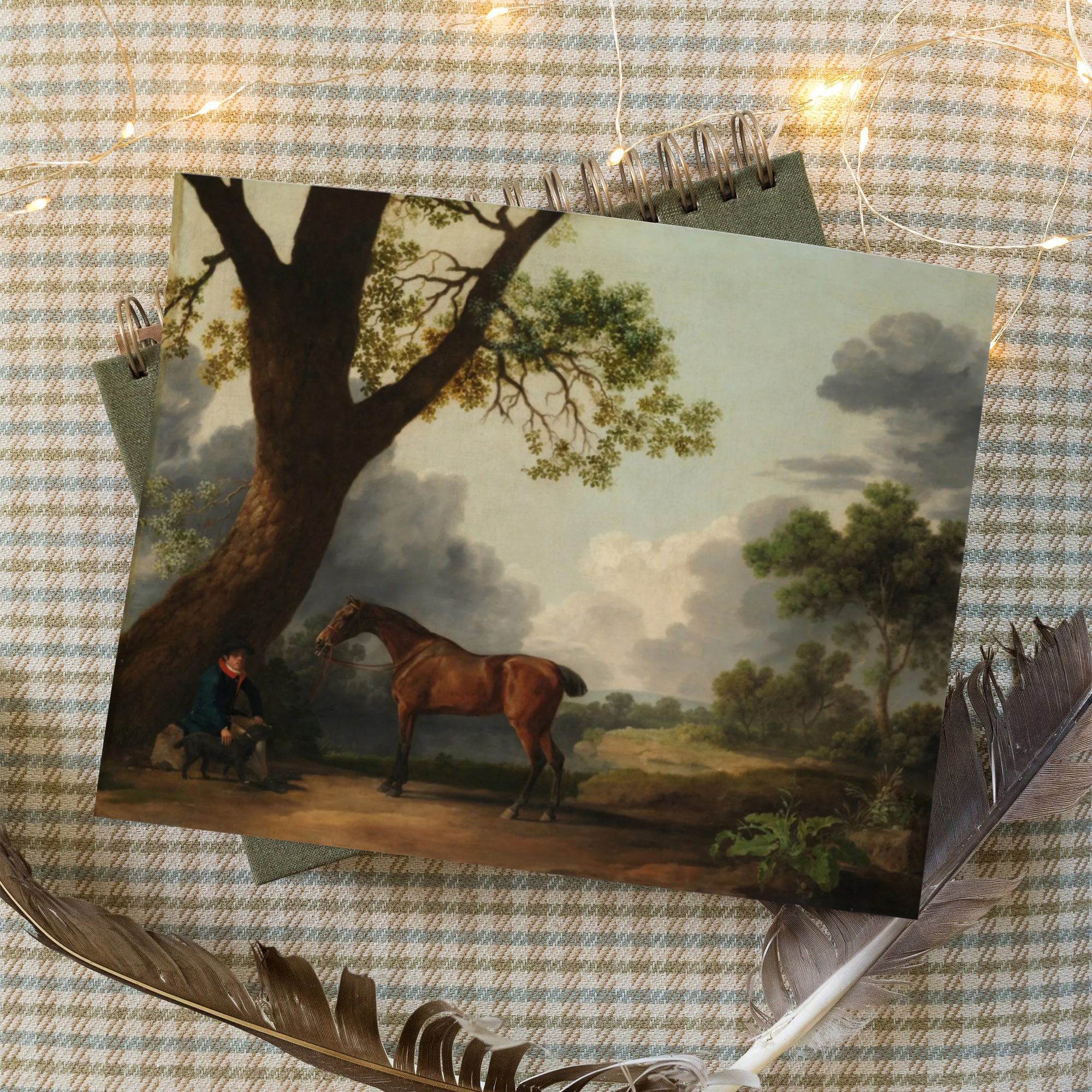 Man Resting With Horse Luxe Art Print