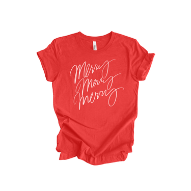 Merry Merry Merry on Red (Tee)