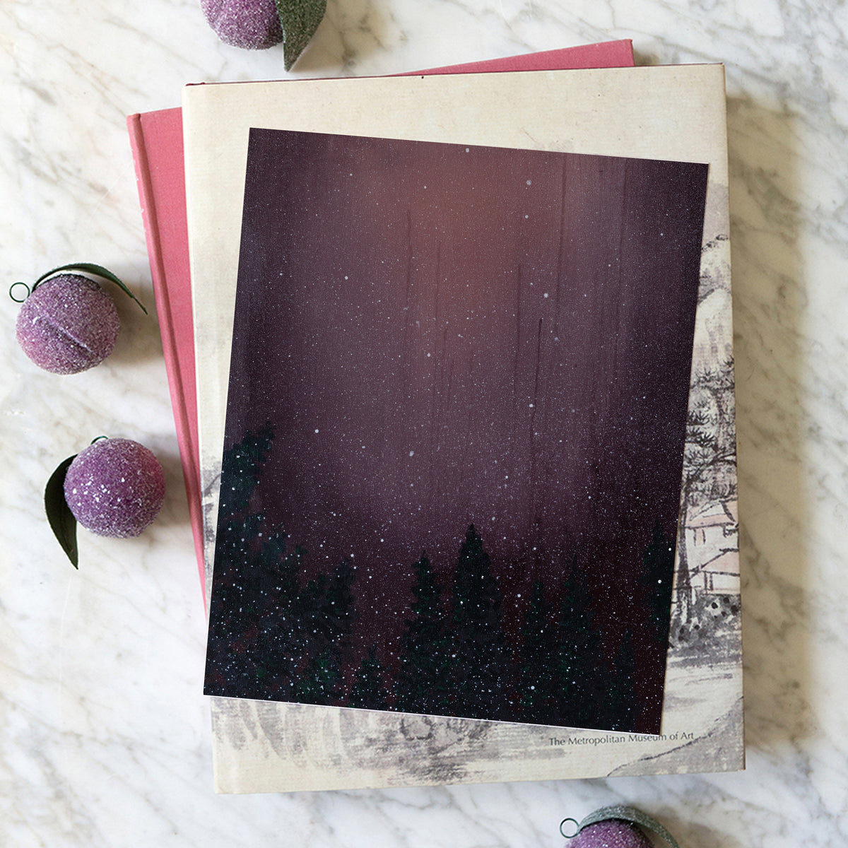 Midnight Snowfall Luxe Art Print