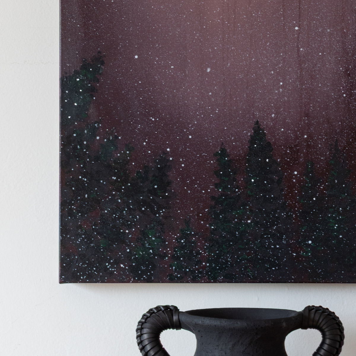 Midnight Snowfall Canvas Wall Art