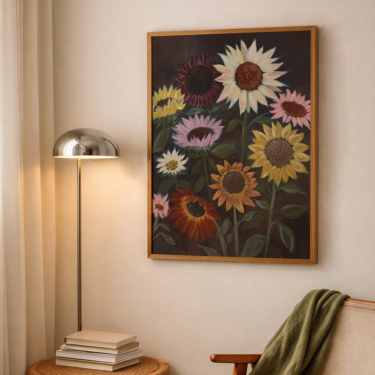 Moody Sunflowers Luxe Art Print
