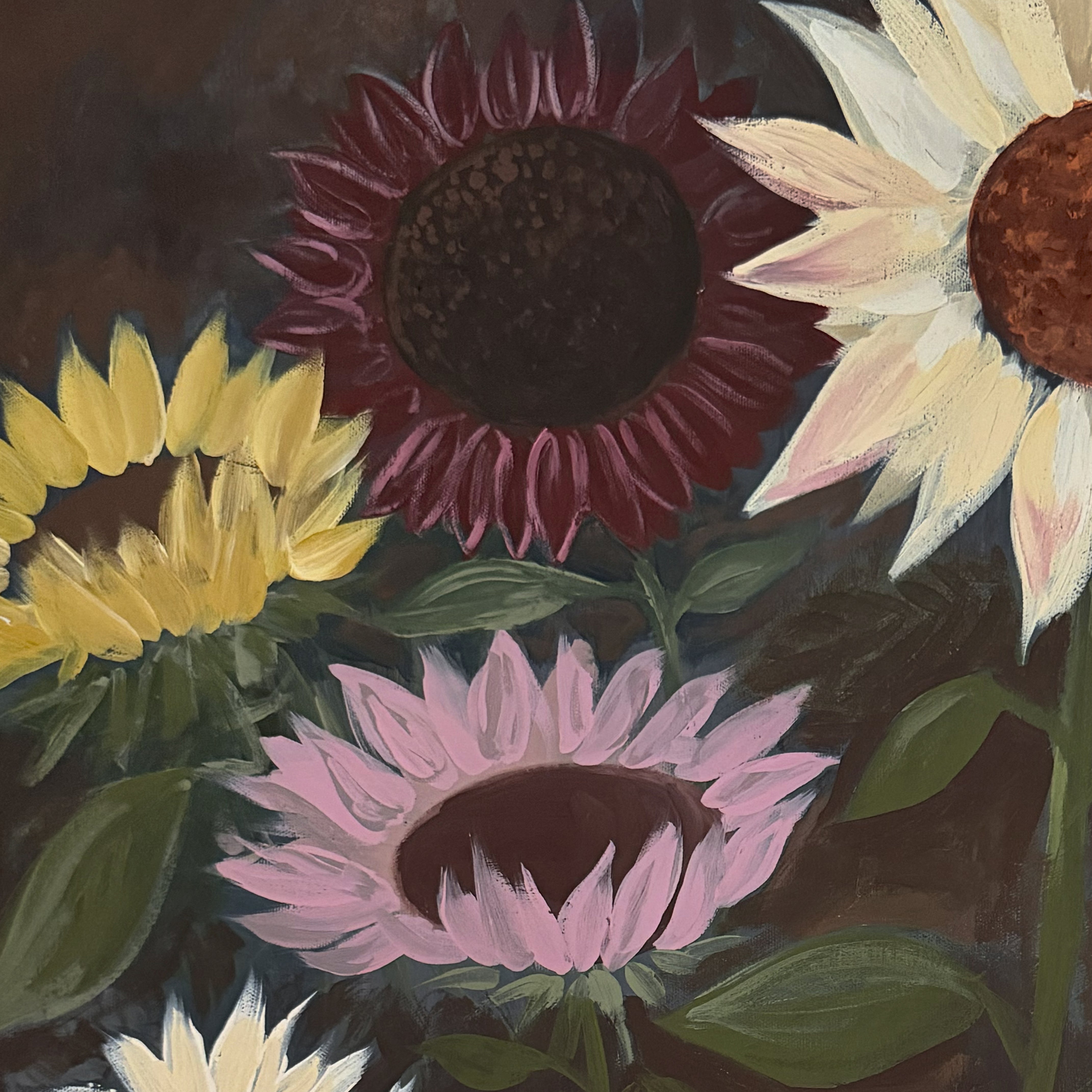 Moody Sunflowers Canvas Wall Art