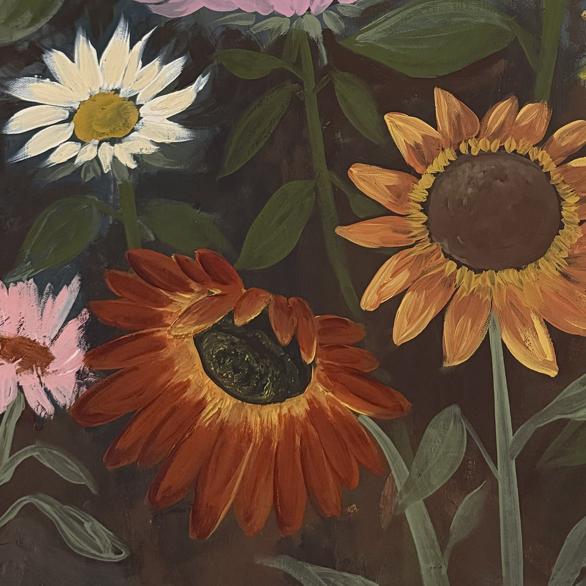 Moody Sunflowers Canvas Wall Art