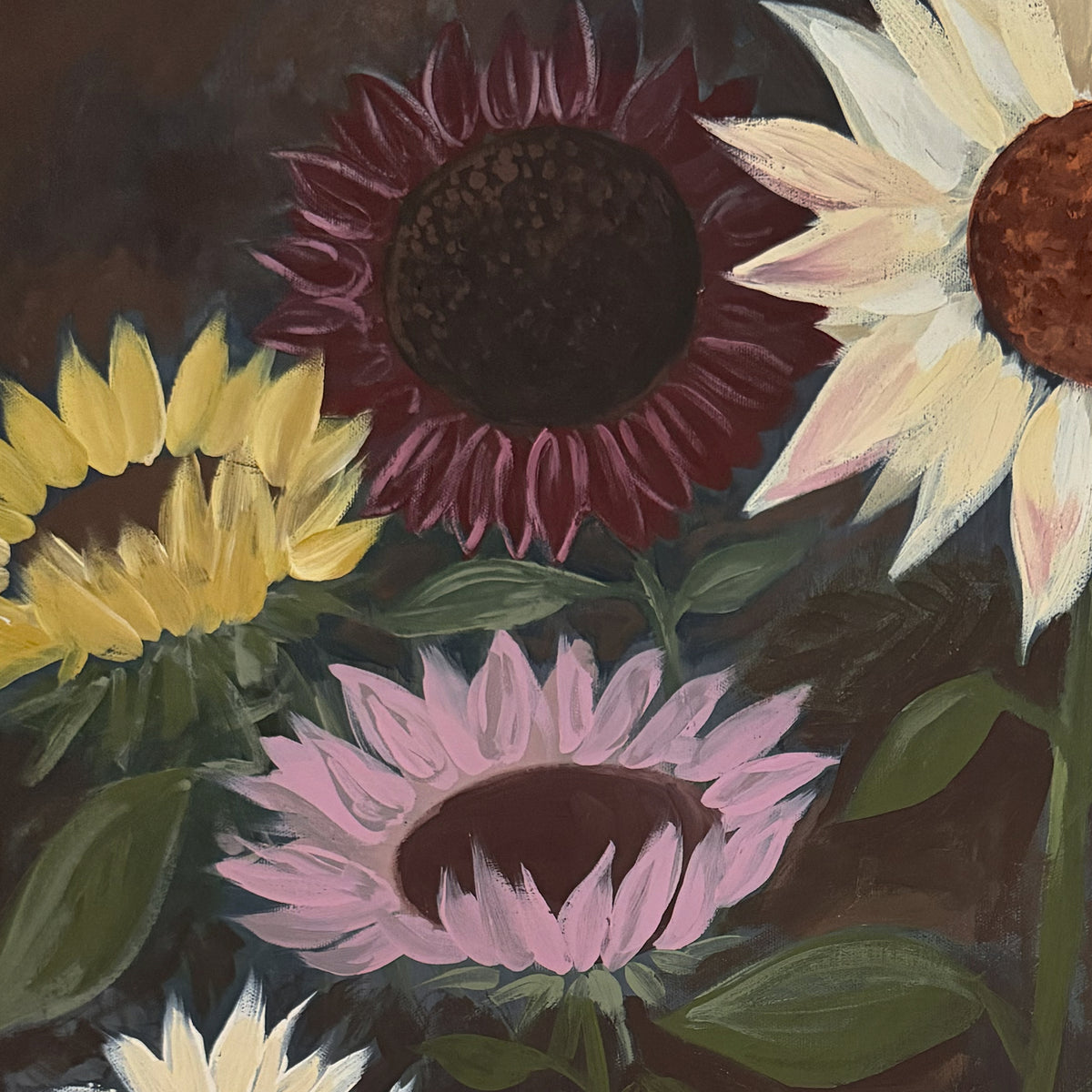 Moody Sunflowers Original Artwork