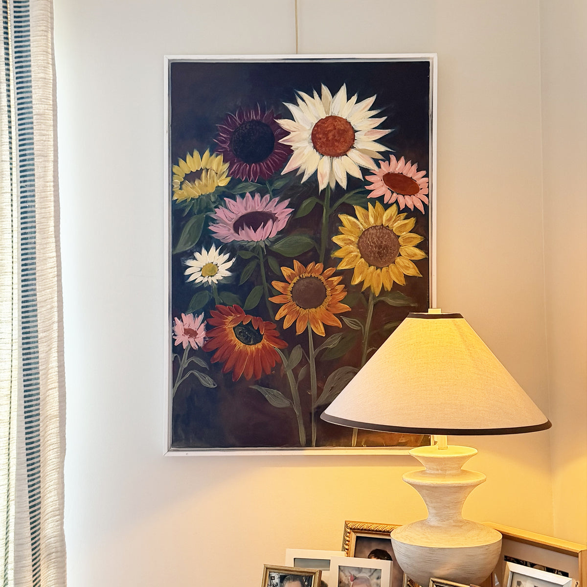 Moody Sunflowers Canvas Wall Art. Rectangle