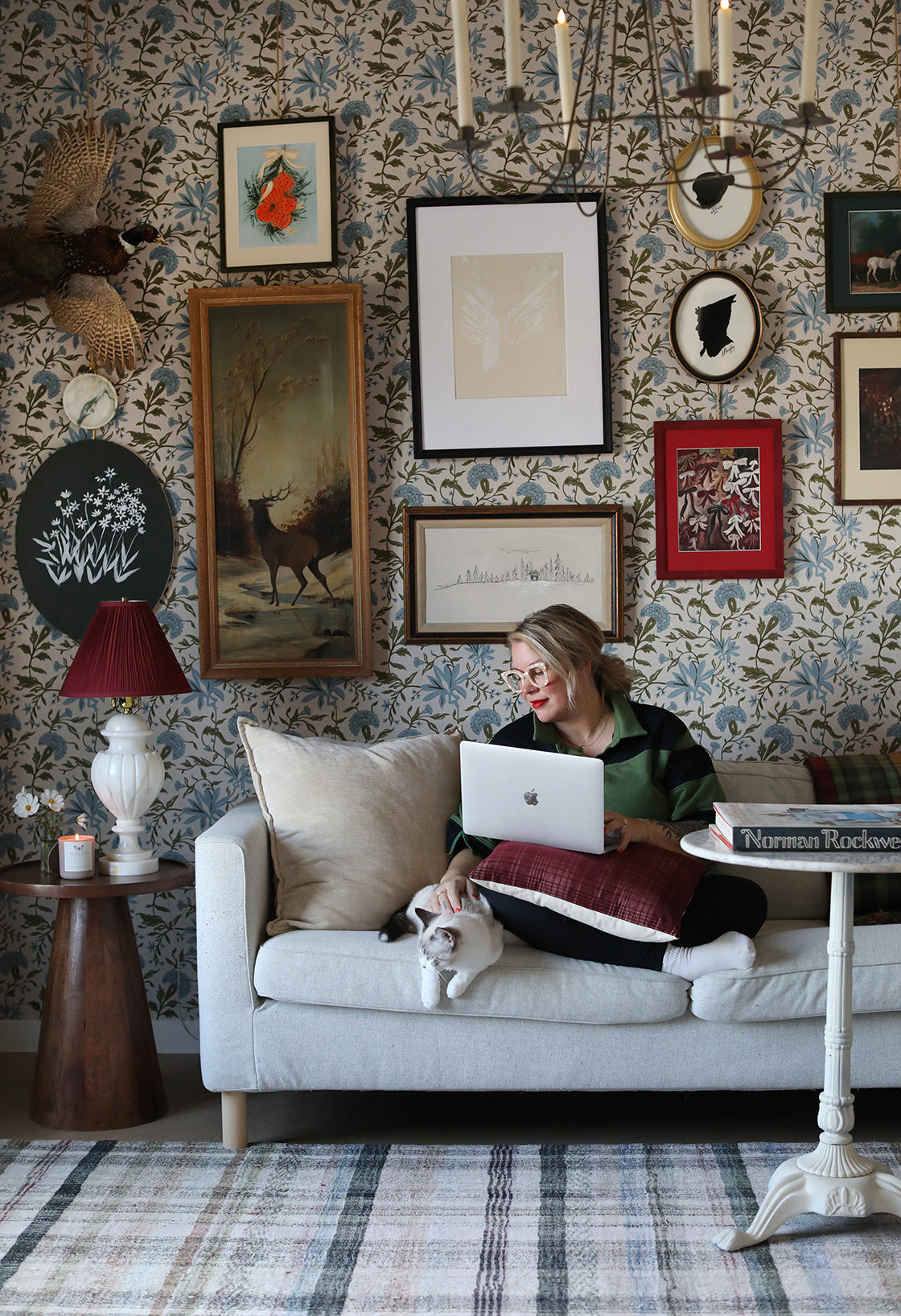 Bethlehem Flower Oval | Smoky Jade | Canvas