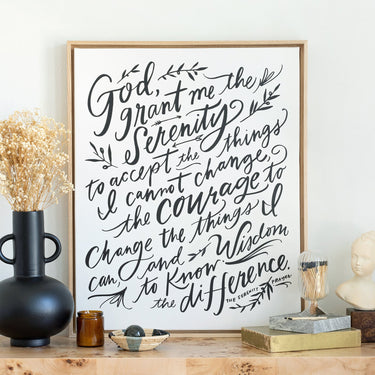 Serenity Prayer, Short | Alabaster | Canvas