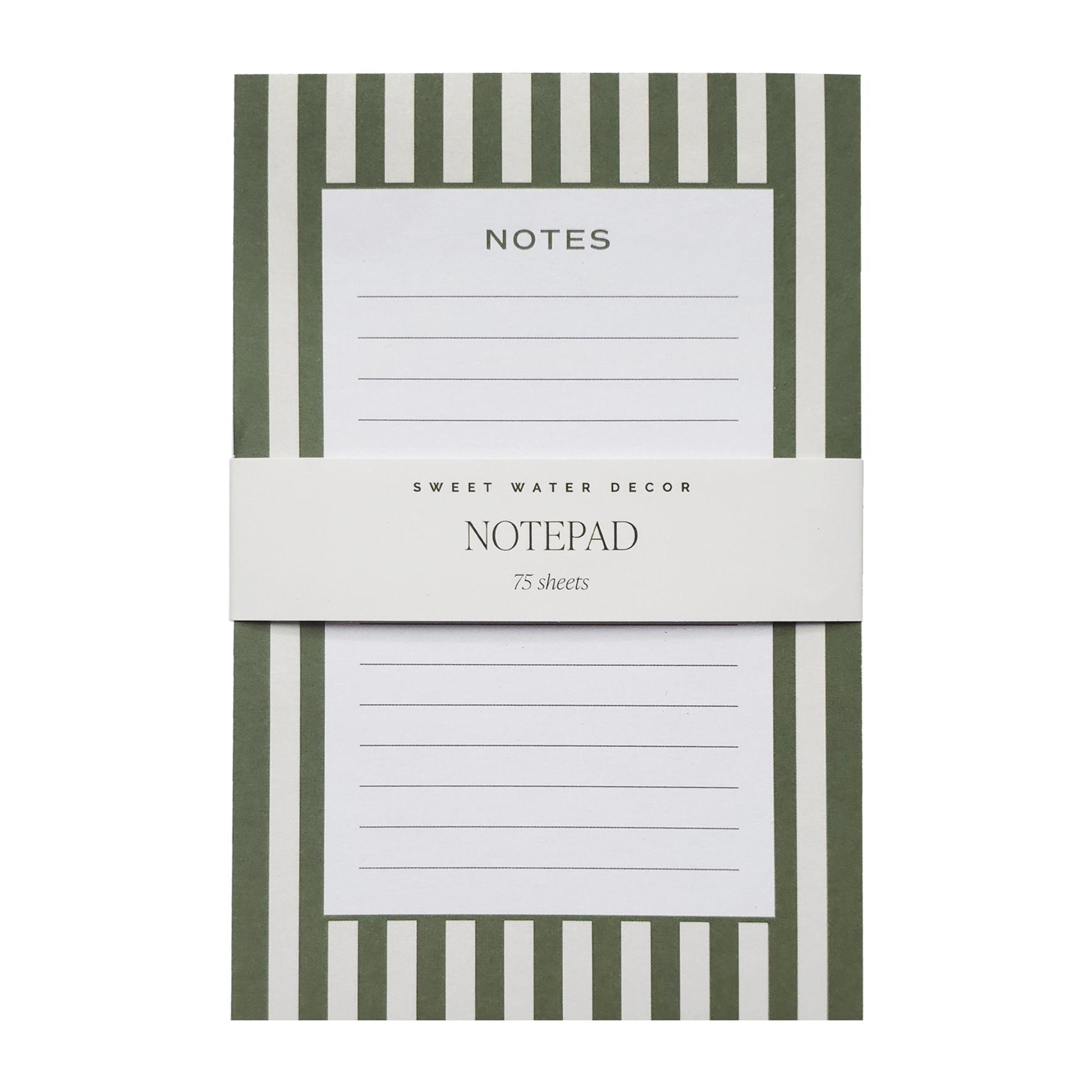 Green Striped Notepad