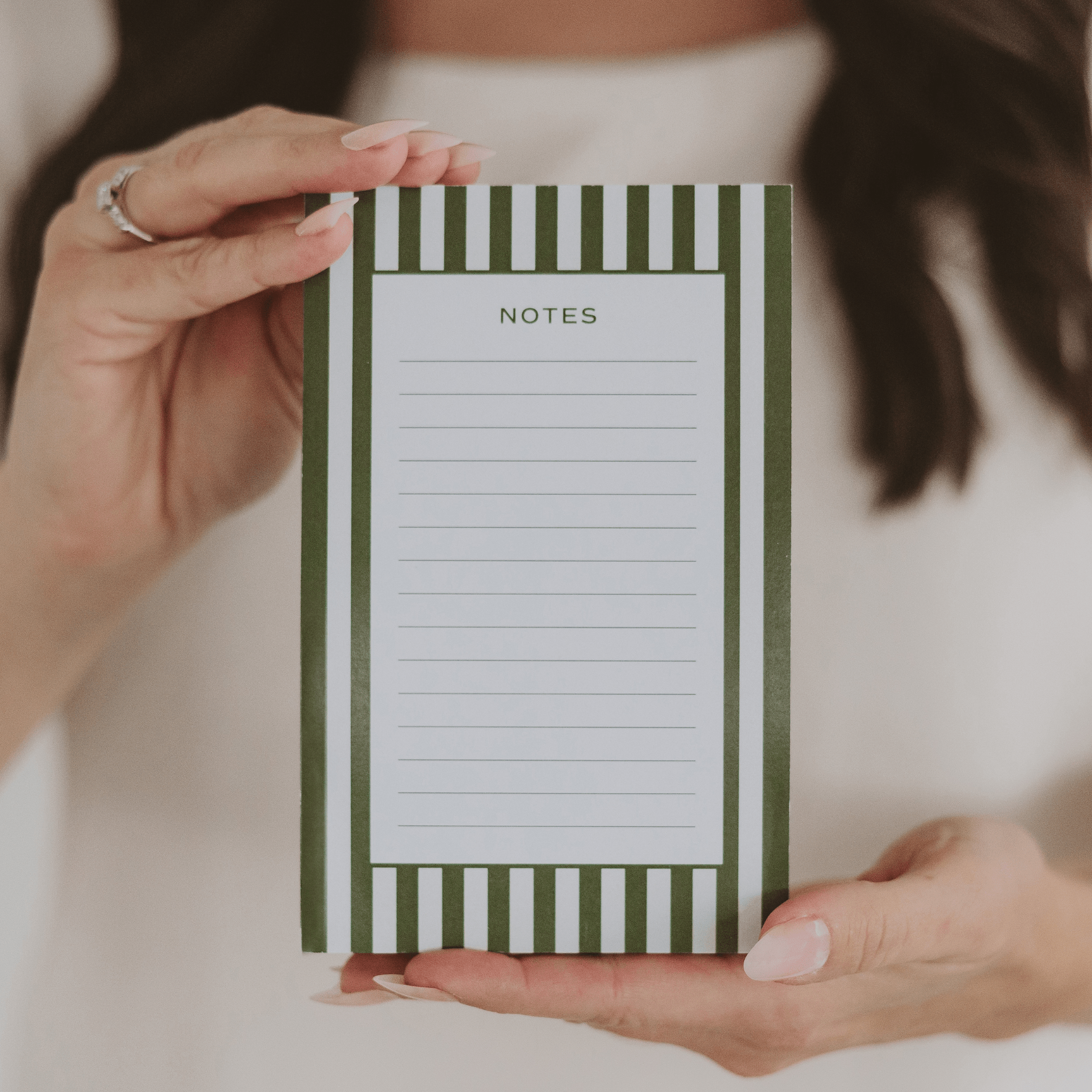 Green Striped Notepad