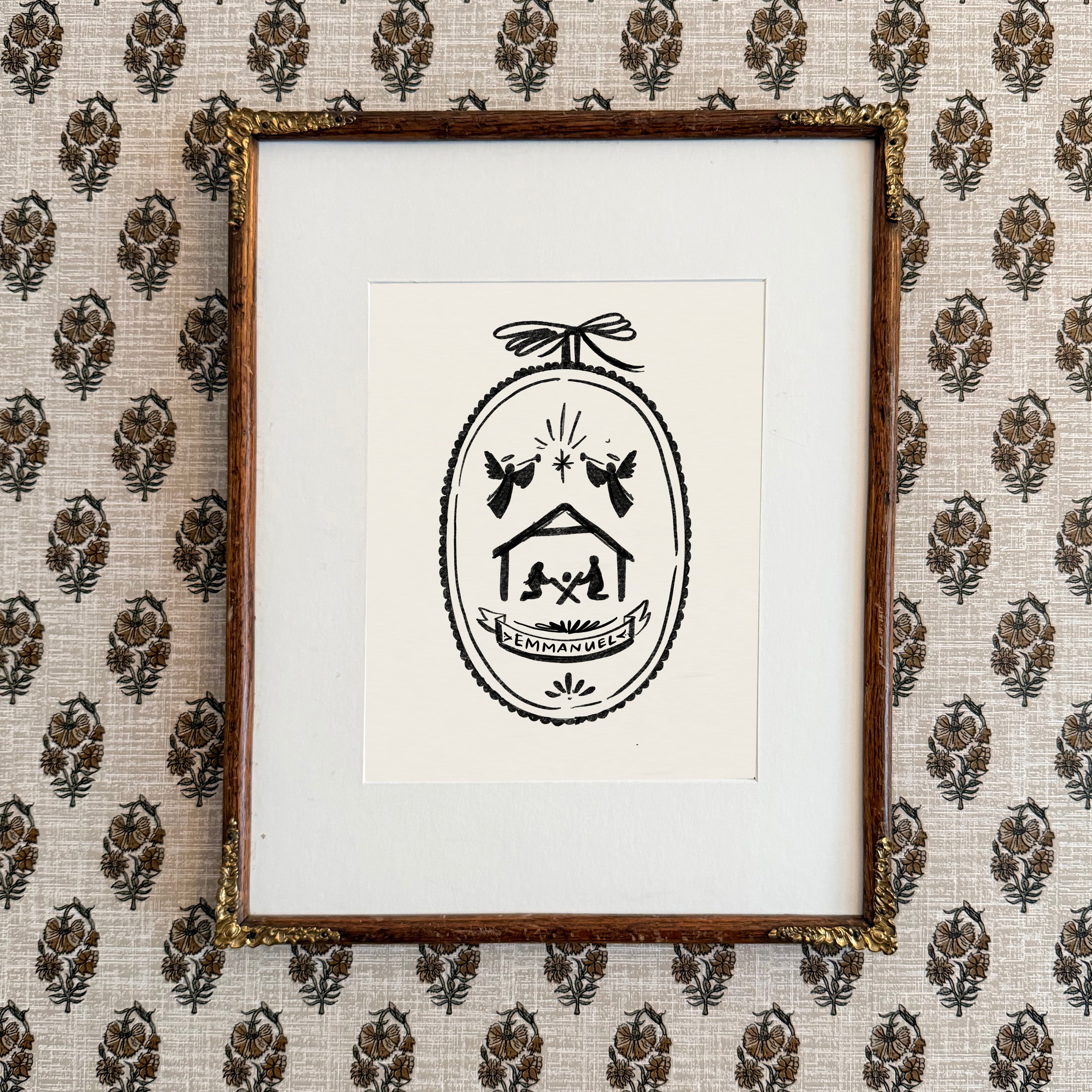 Nativity Medallion Luxe Art Print