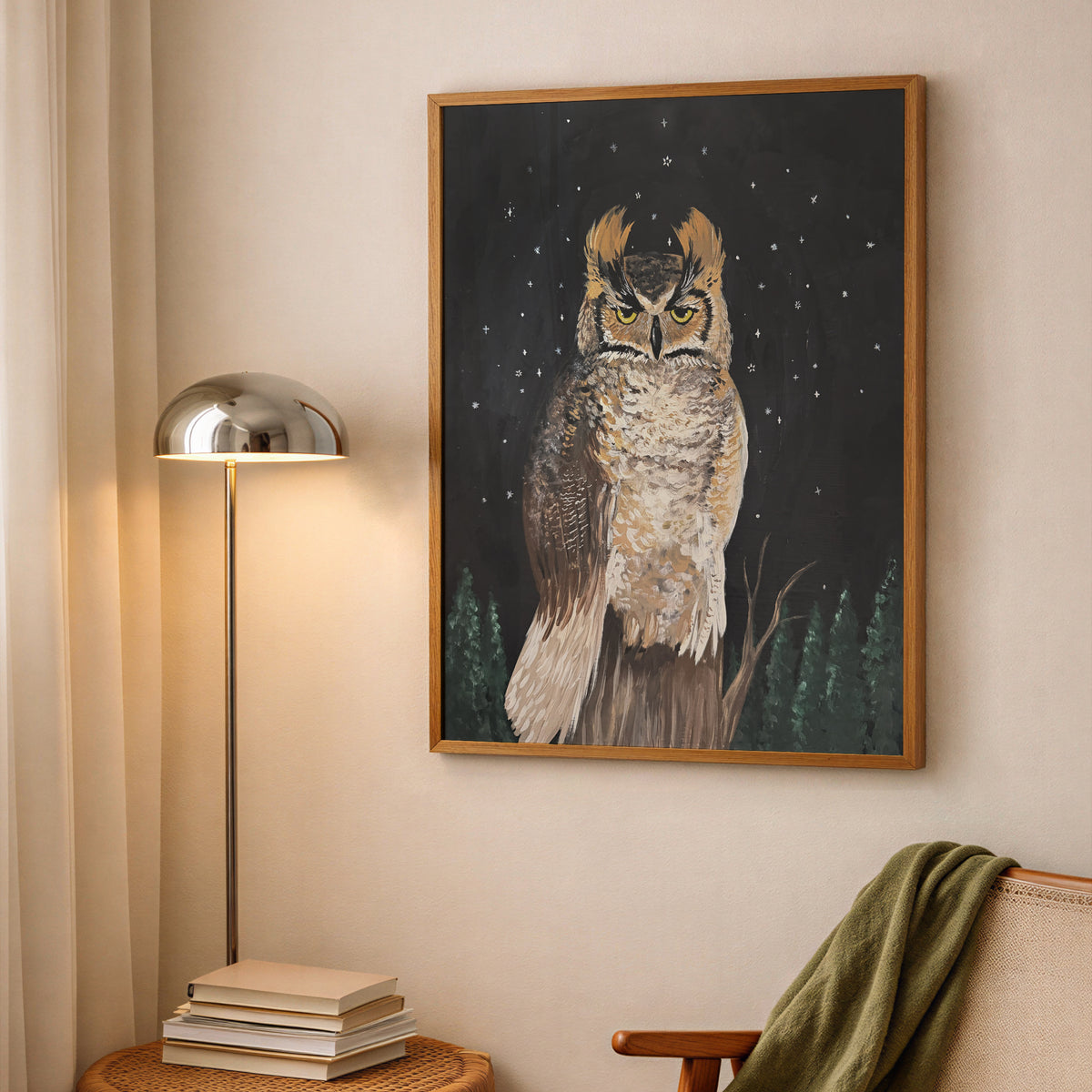 Night Watch Owl Luxe Art Print