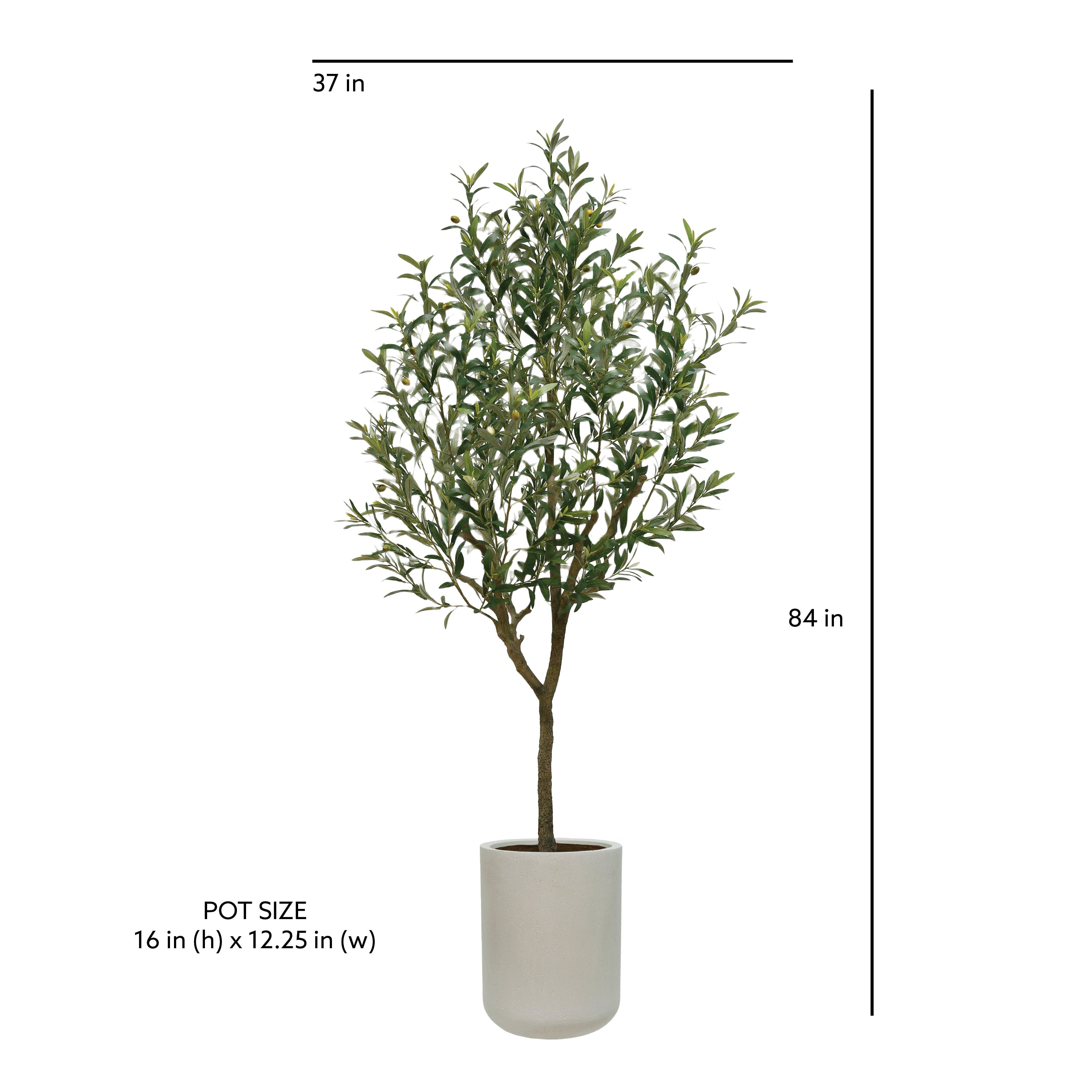 Artificial 7' Olive Tree with Artisan Mediterranean Planter