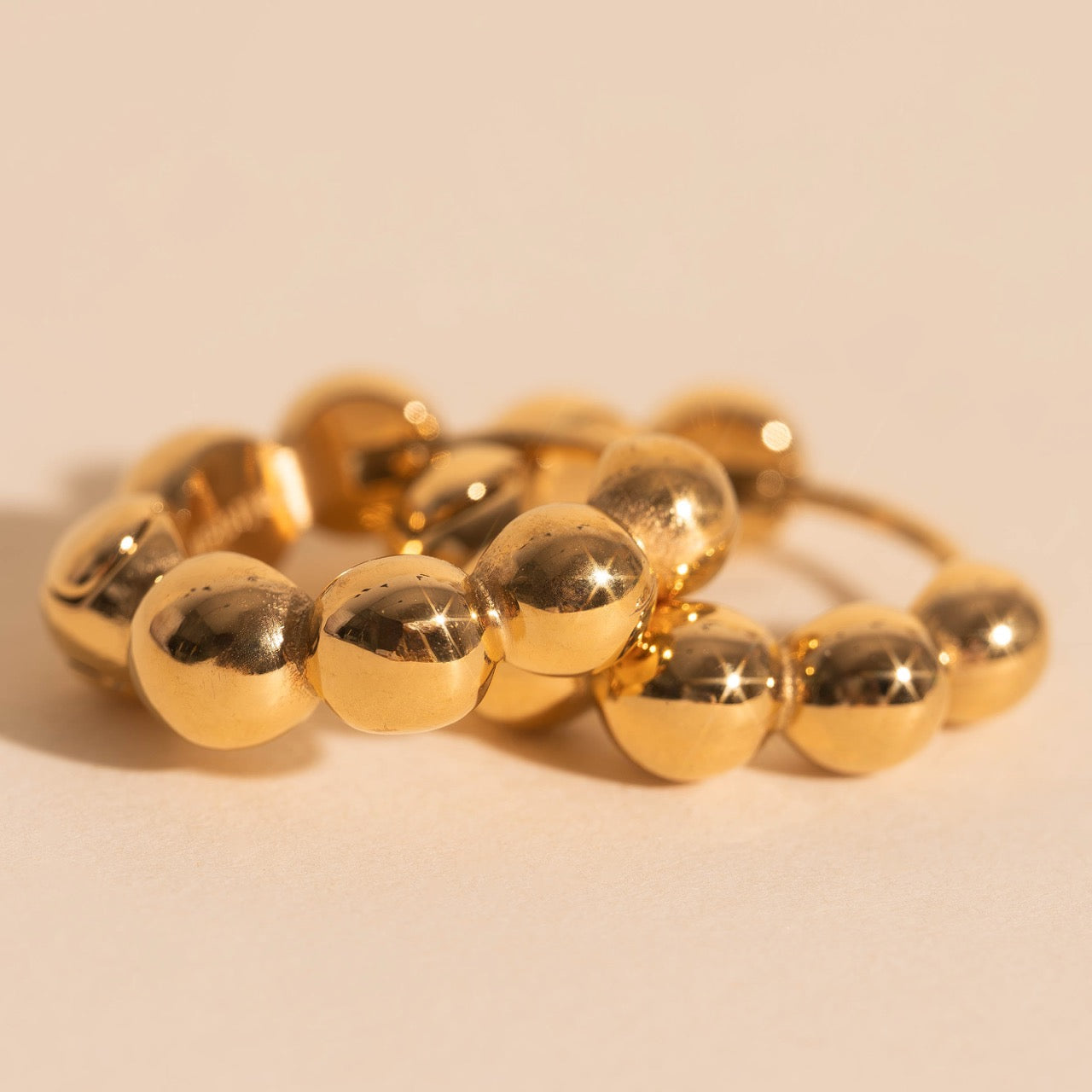 Bubble Chunky Rounded Huggie Hoop Earrings