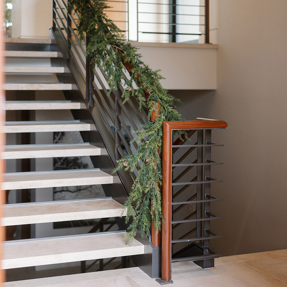 9' Artificial Pine Garland with Pinecones