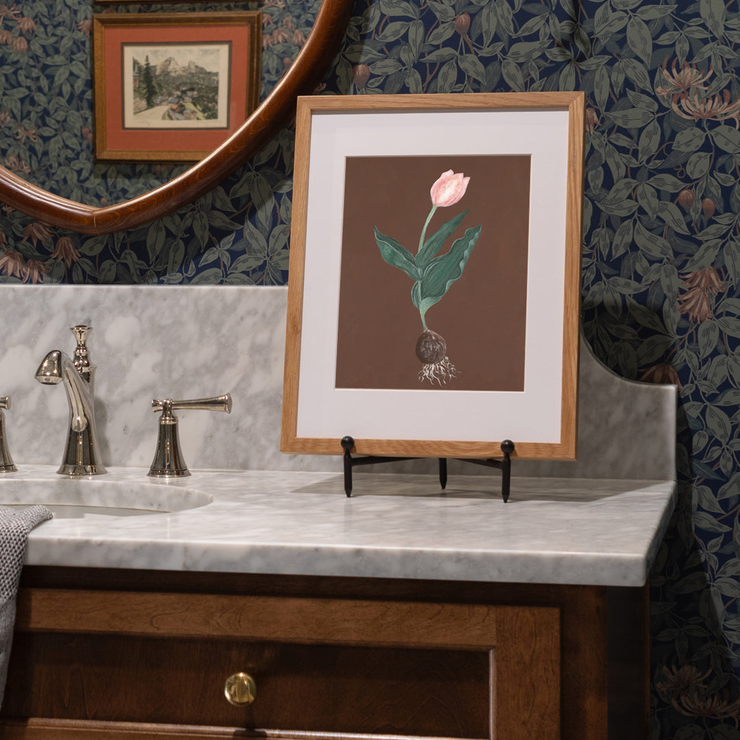 Pink Tulip Botanical Luxe Art Print