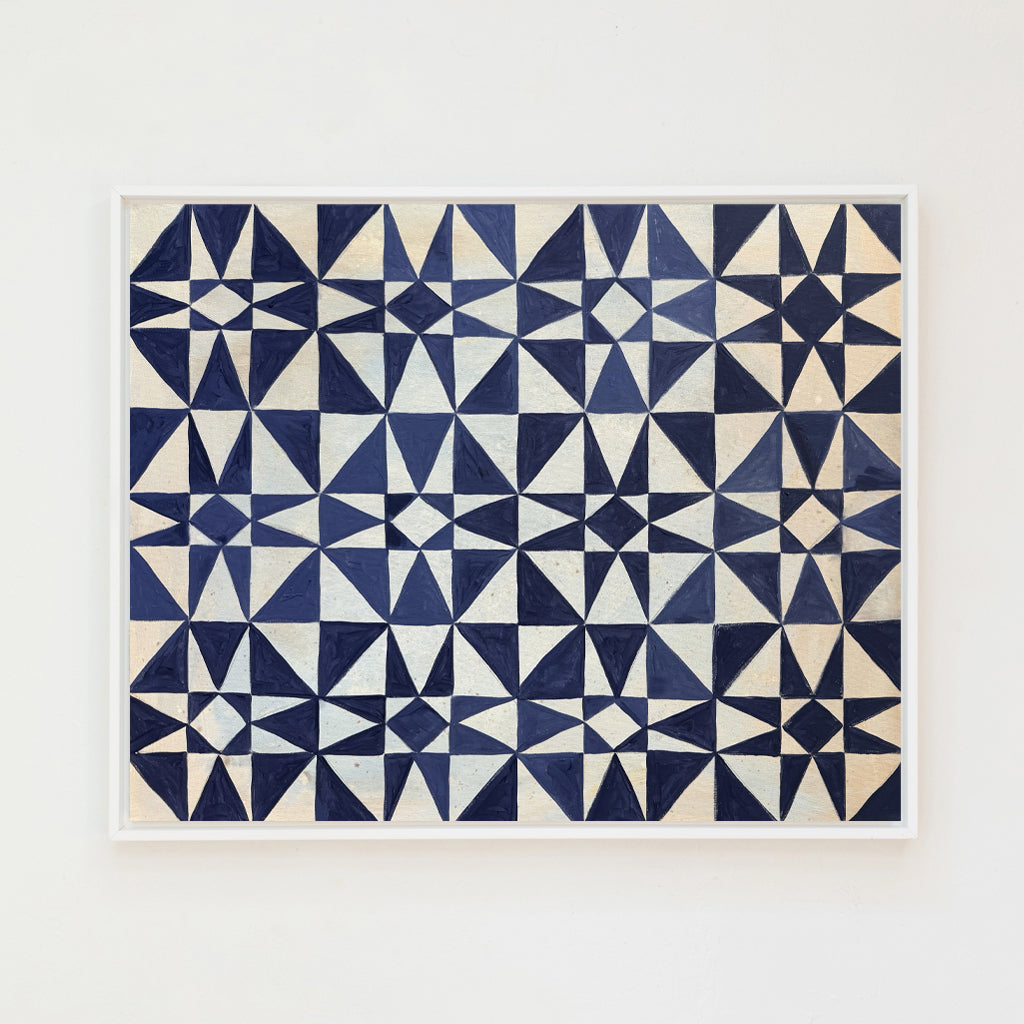 Indigo Star Canvas Wall Art. horizontal