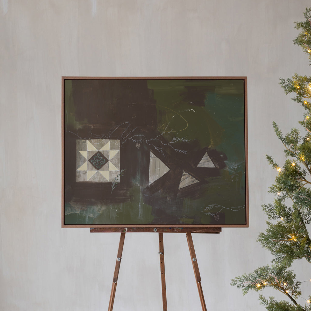 Quilted Earth Canvas Wall Art. classic horizontal
