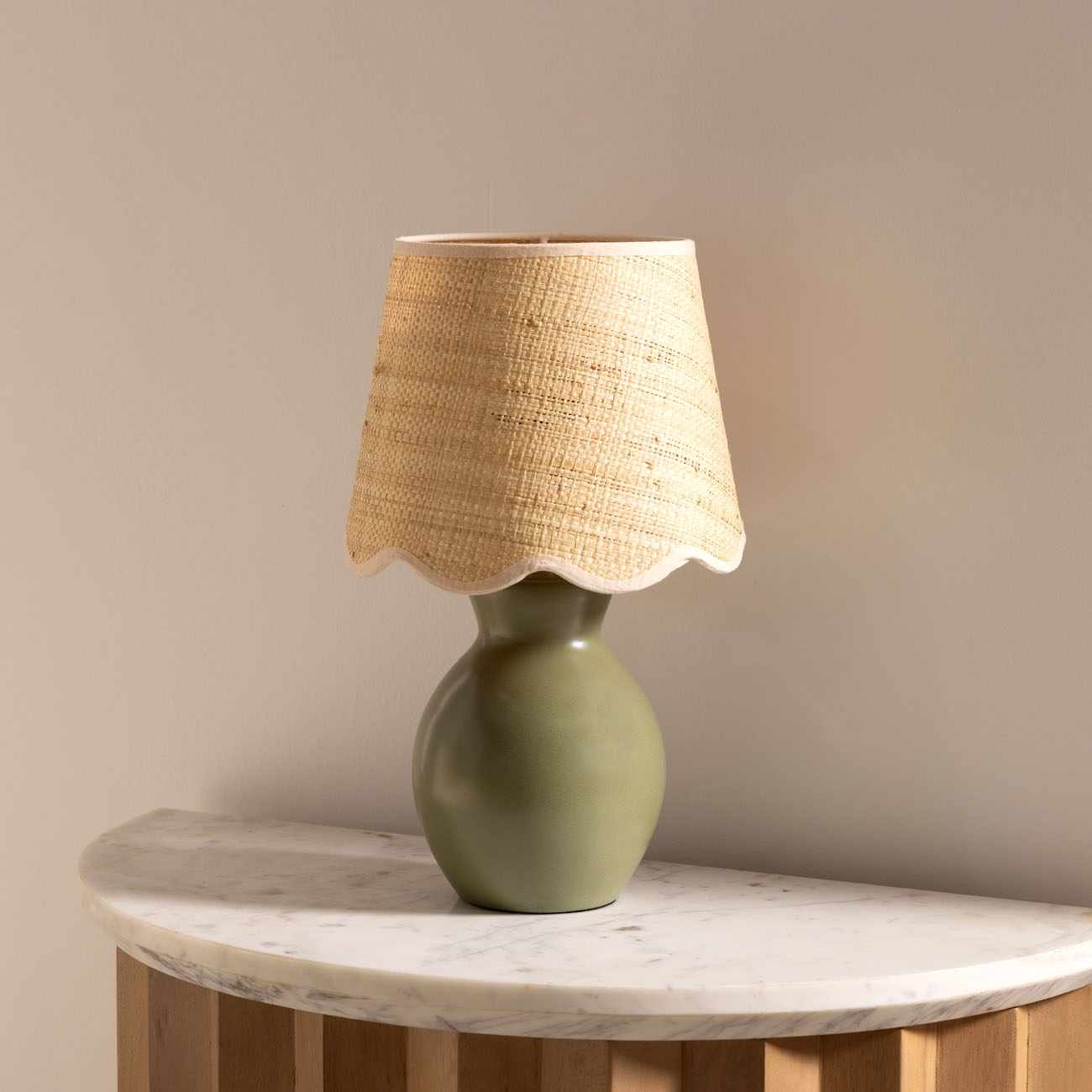 Salgareda Green Rattan Table Lamp