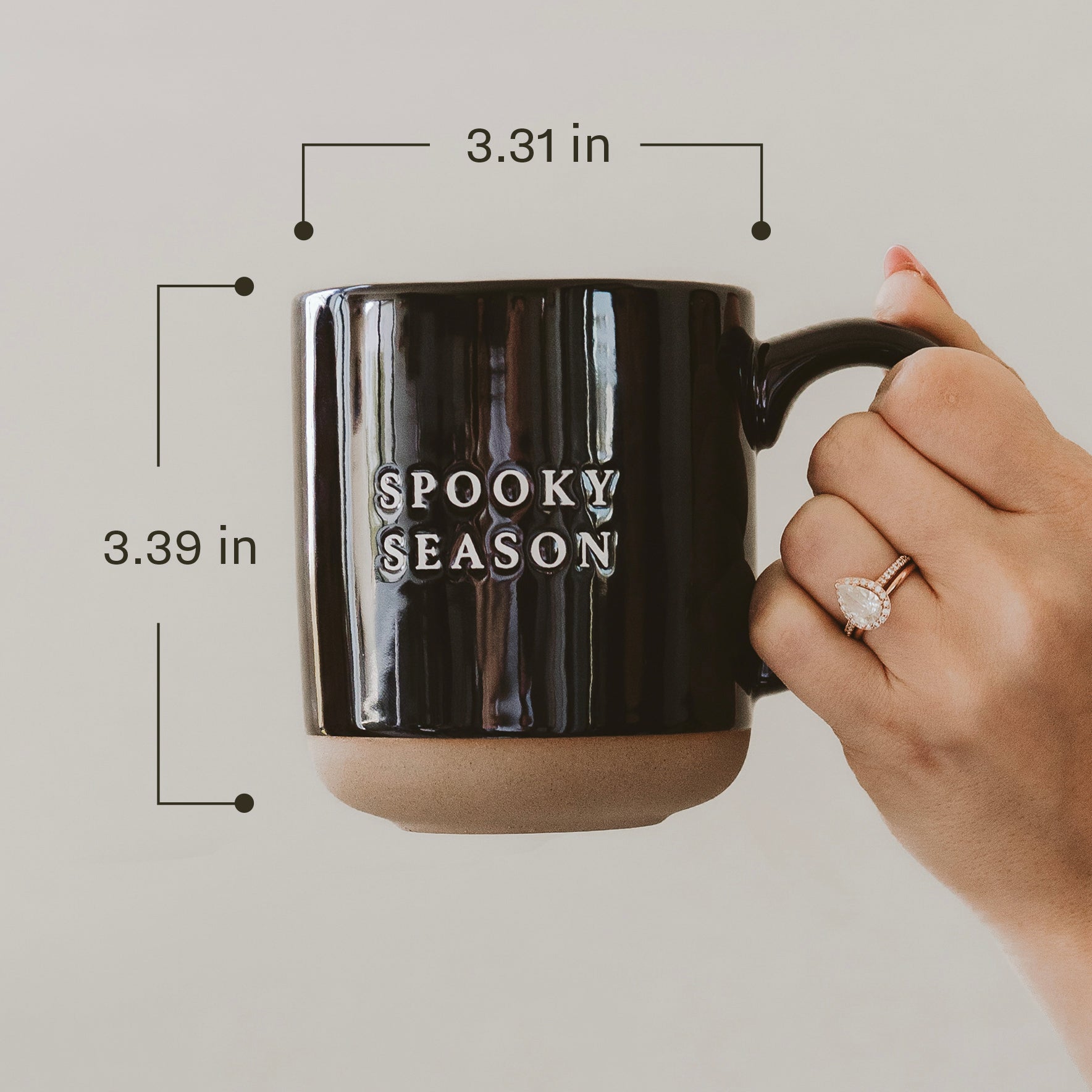 Spooky Season Black Stoneware Coffee Mug (14oz)