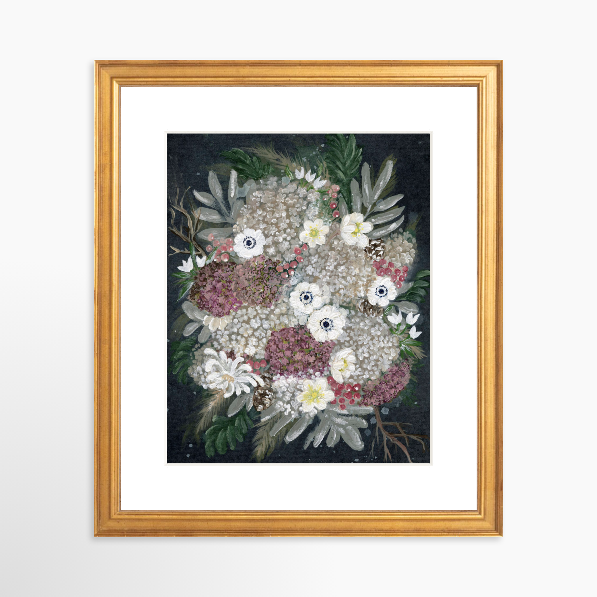 8x10 / Certificate Gold Frame + White Mat