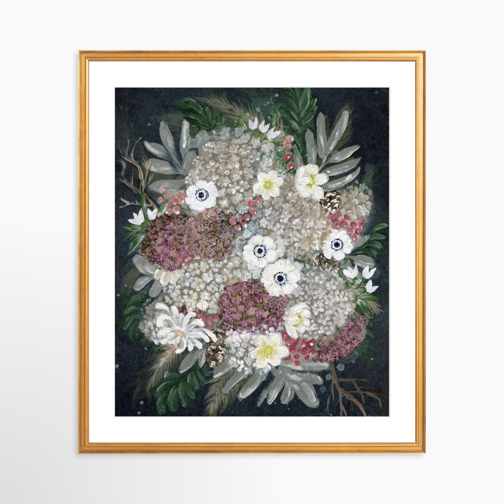 20x25 / Certificate Gold Frame + White Mat