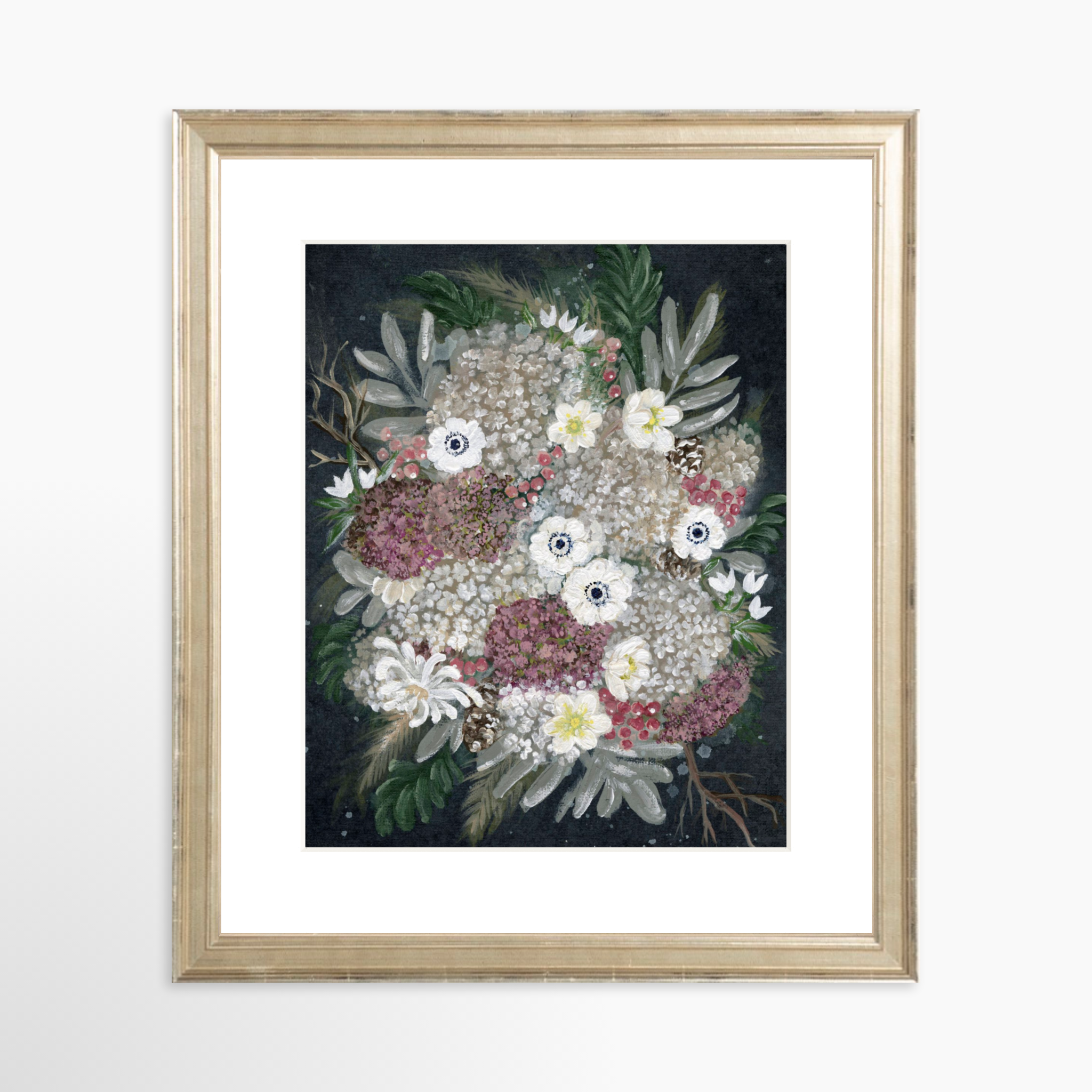 8x10 / Certificate Silver Frame + White Mat