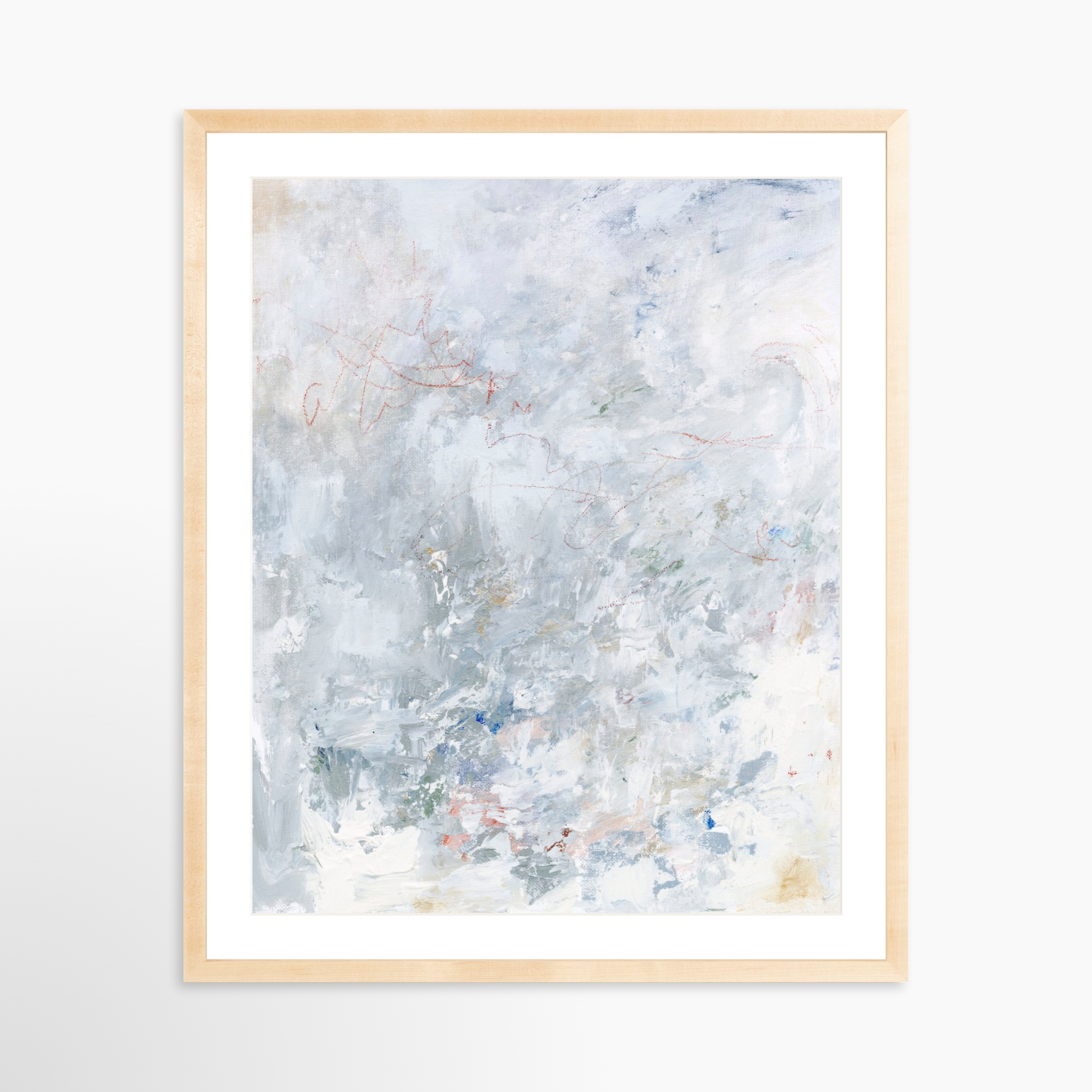 24x30 / Natural Frame + White Mat