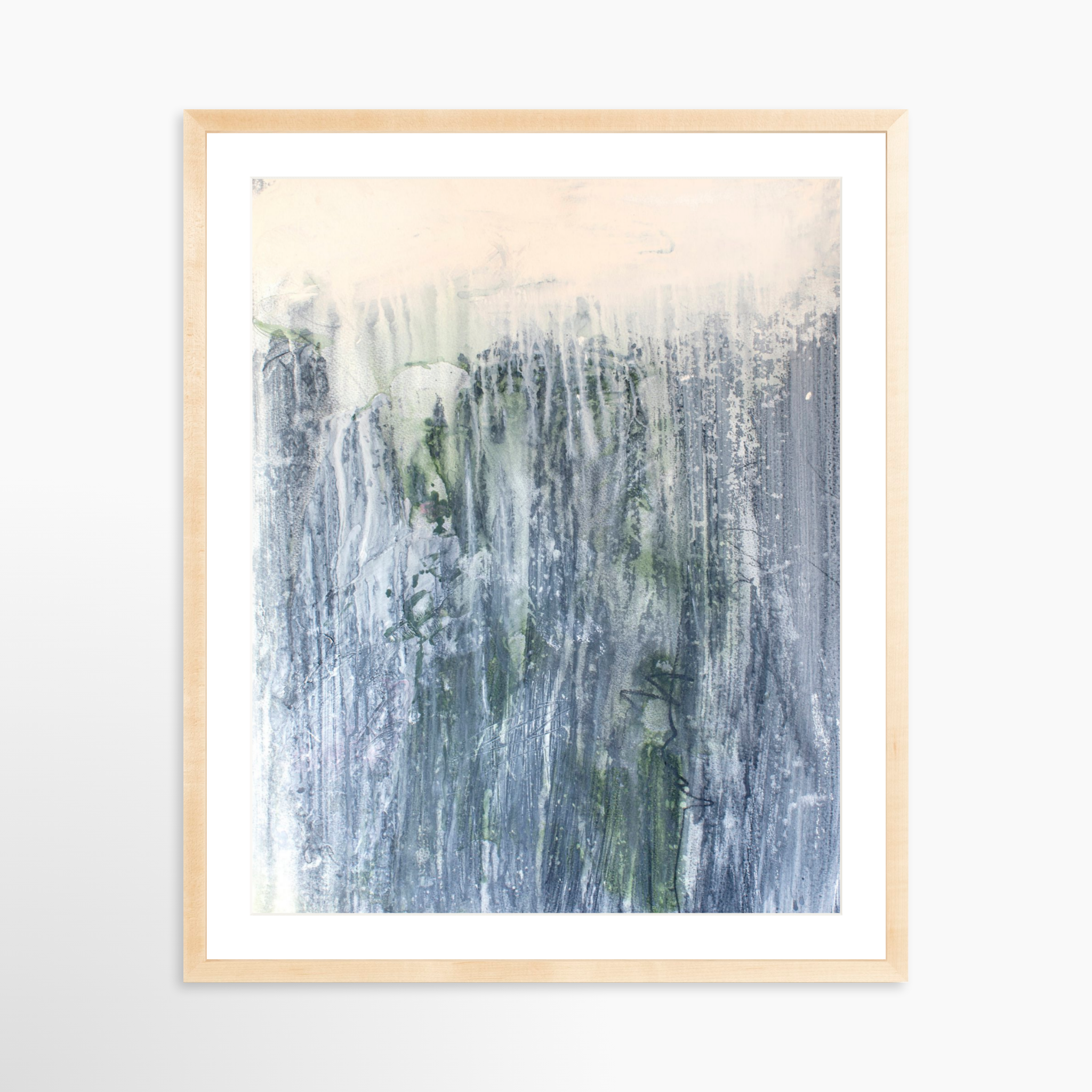 24x30 / Natural Frame + White Mat