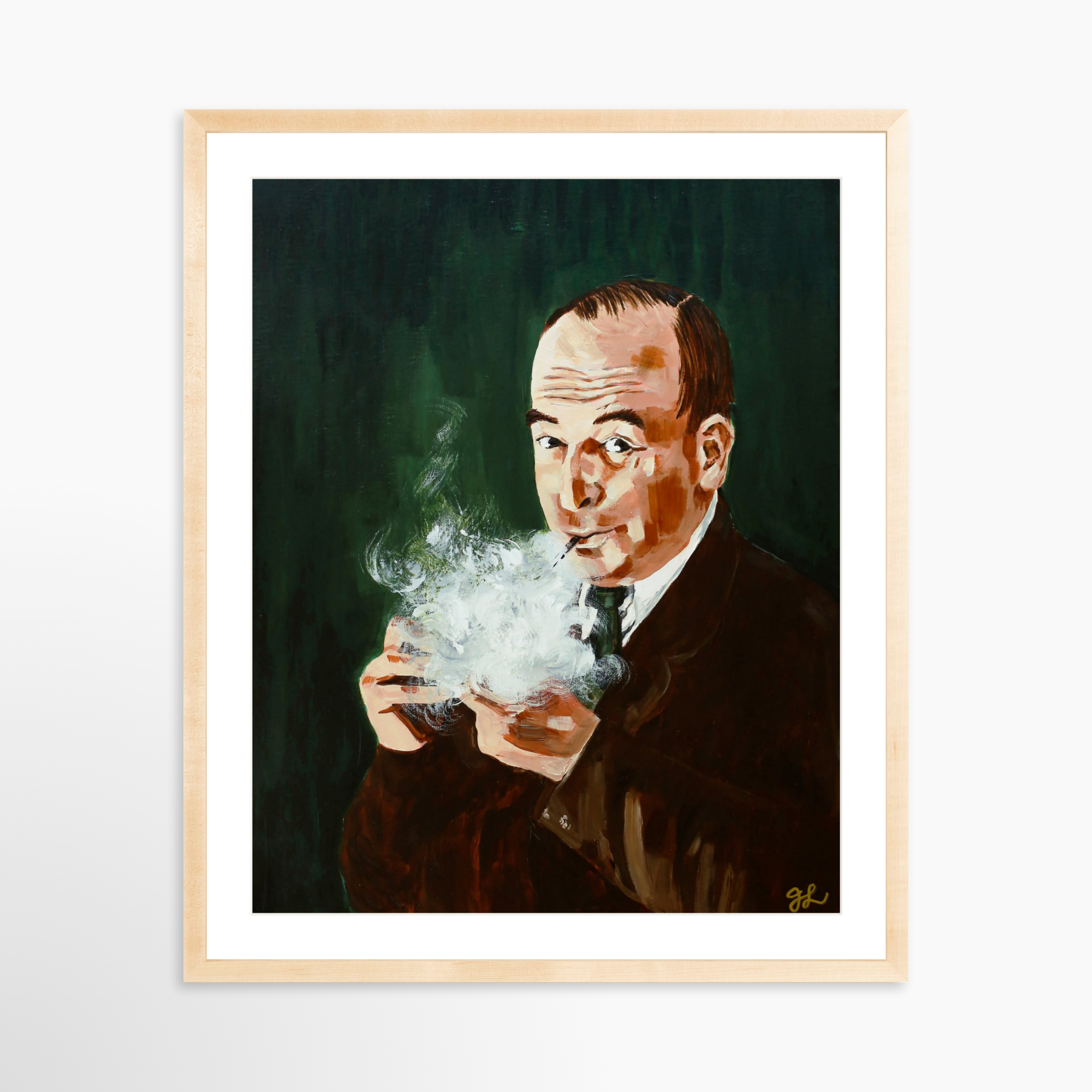 24x30 / Natural Frame + White Mat