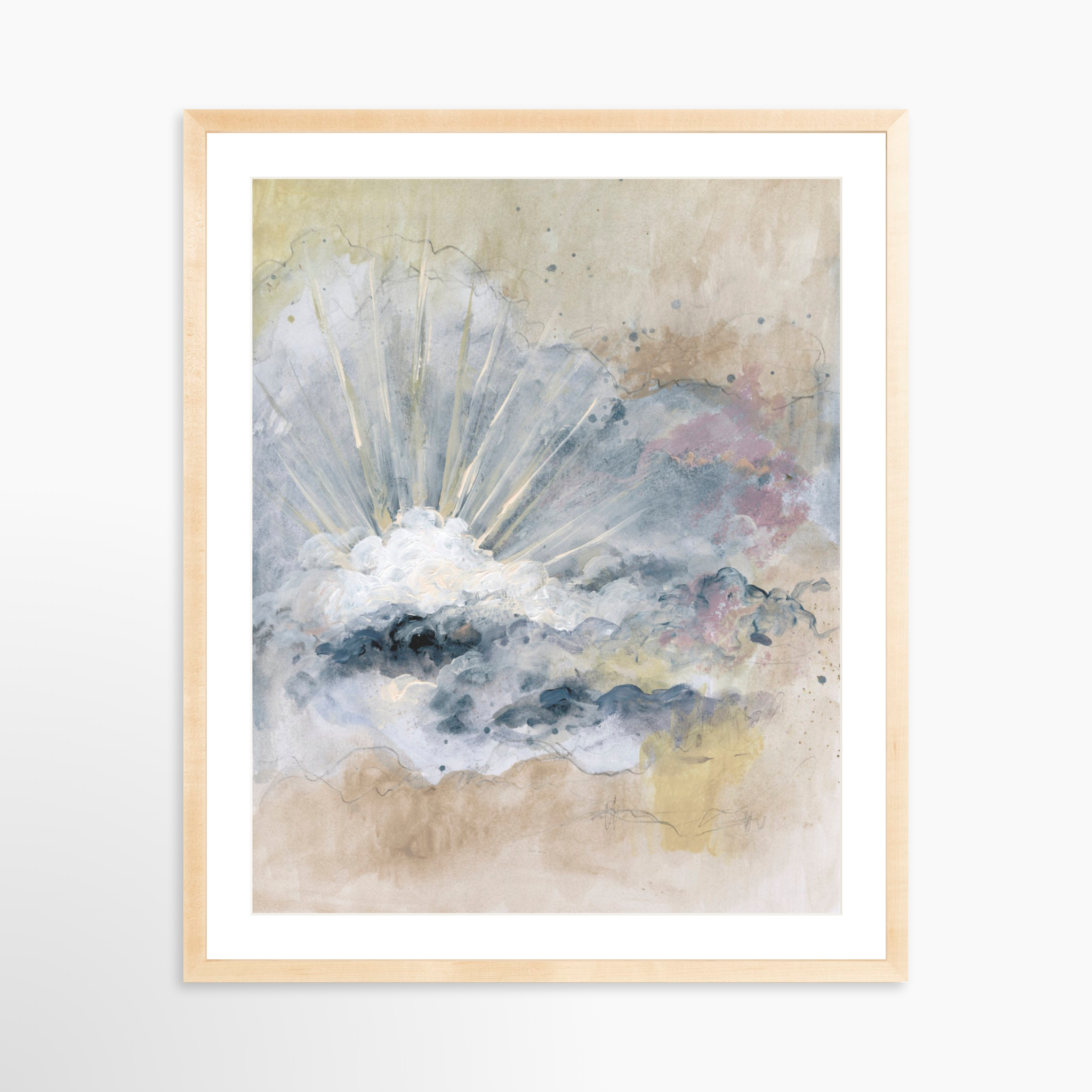 24x30 / Natural Frame + White Mat