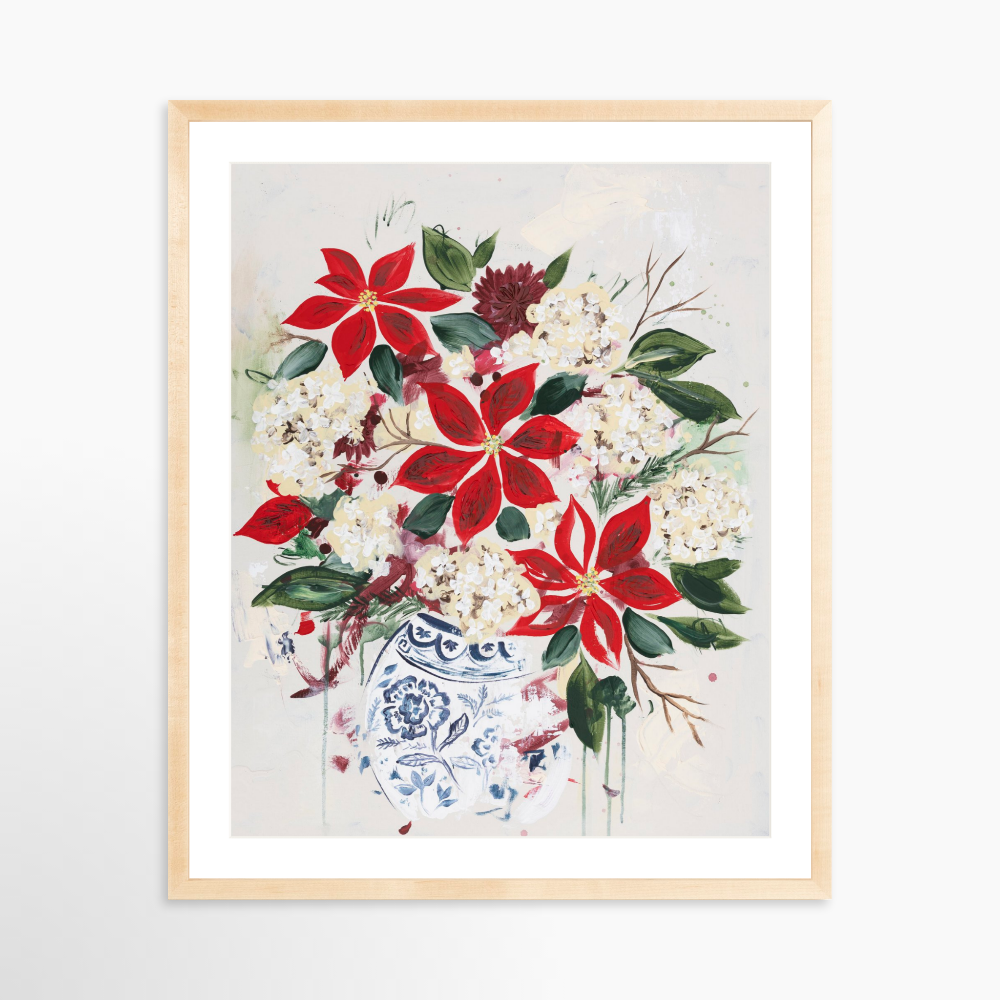 24x30 / Natural Frame + White Mat