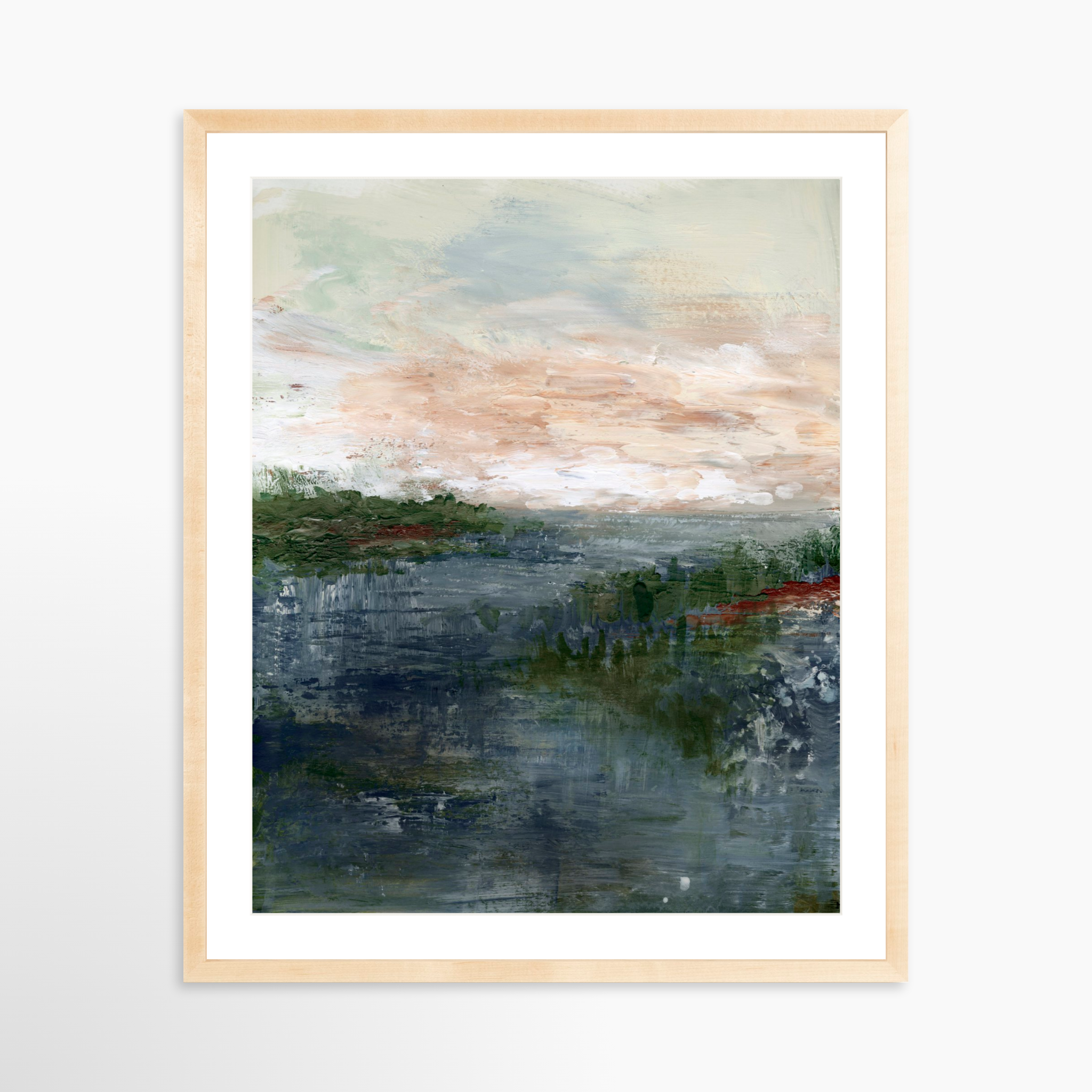 24x30 / Natural Frame + White Mat