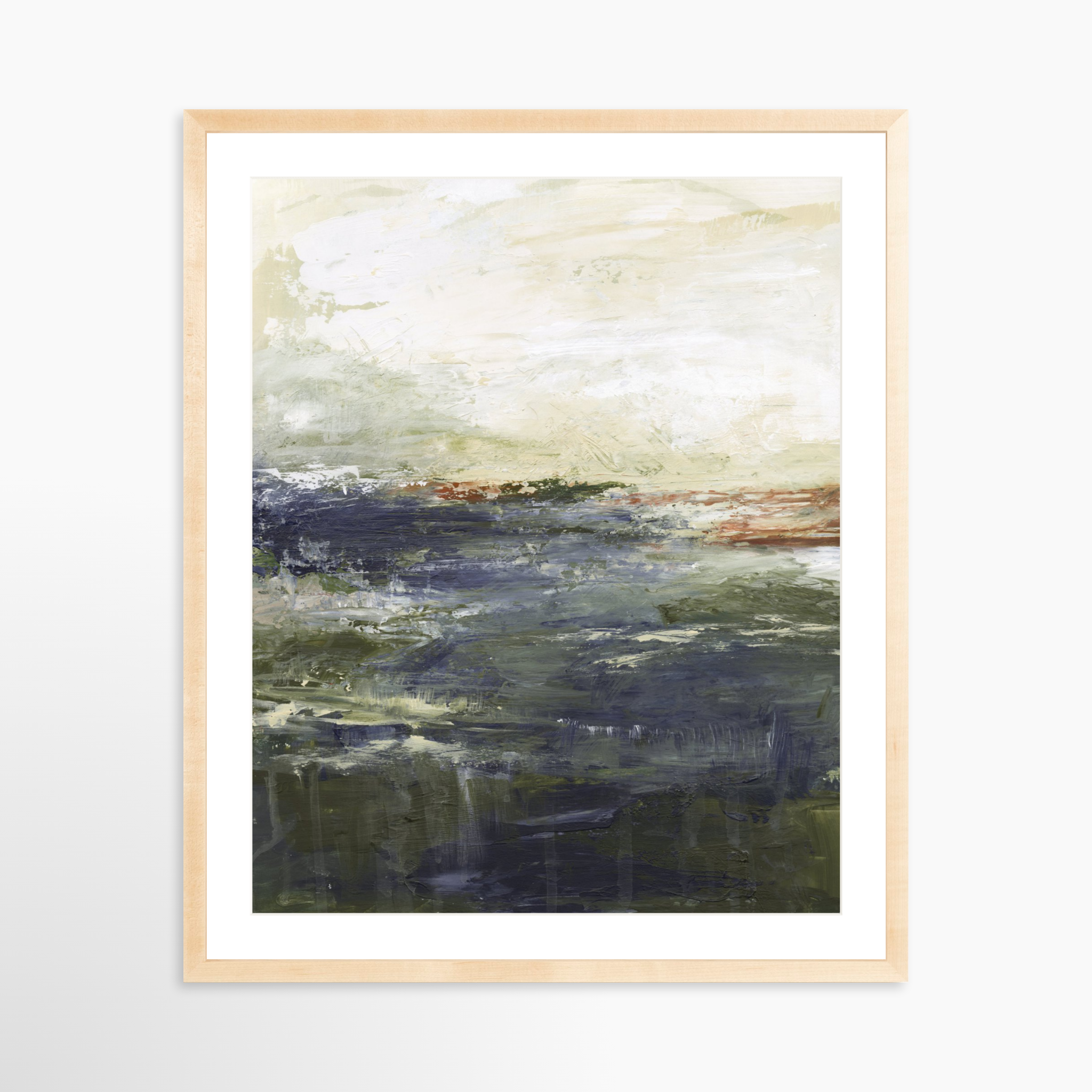 24x30 / Natural Frame + White Mat