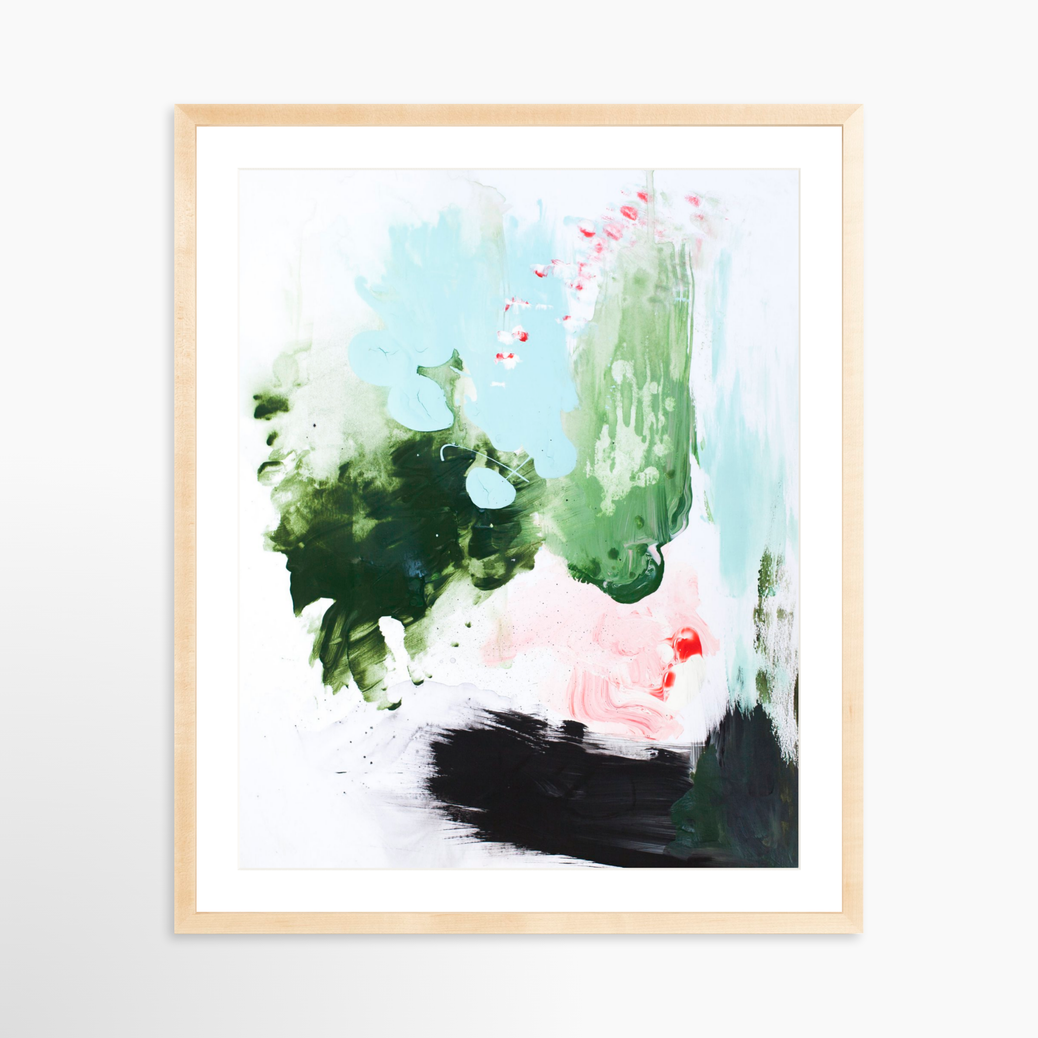 24x30 / Natural Frame + White Mat