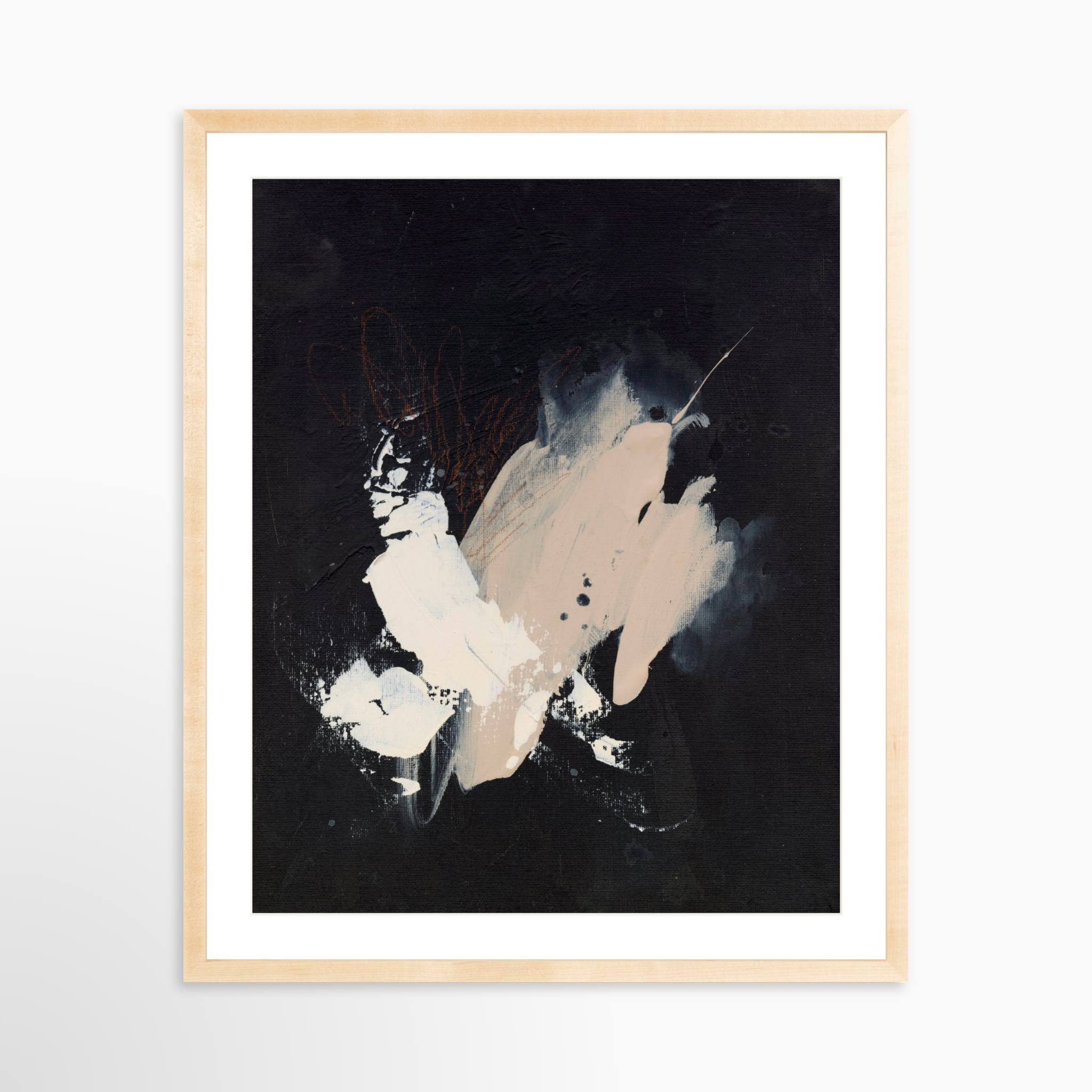 24x30 / Natural Frame + White Mat