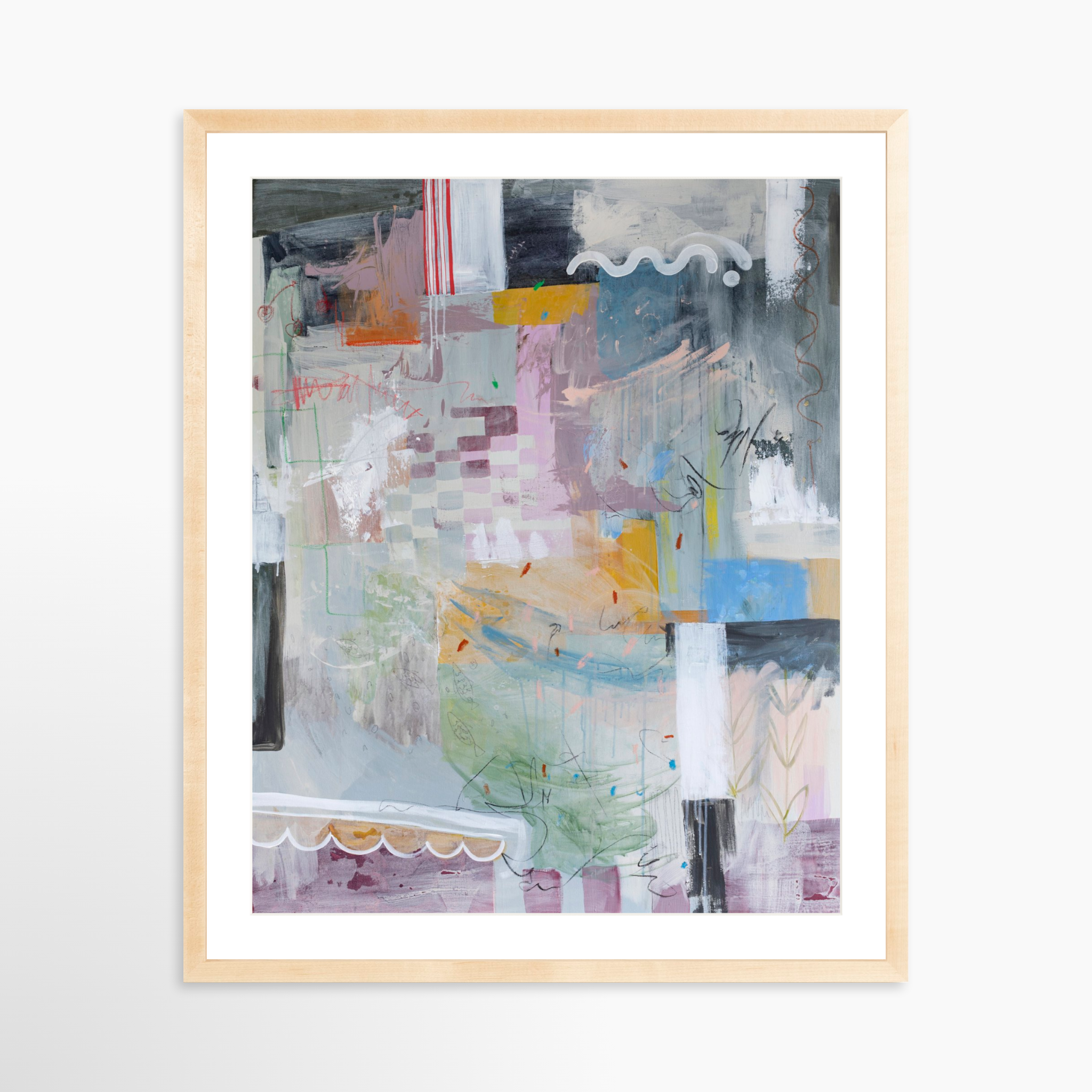 24x30 / Natural Frame + White Mat