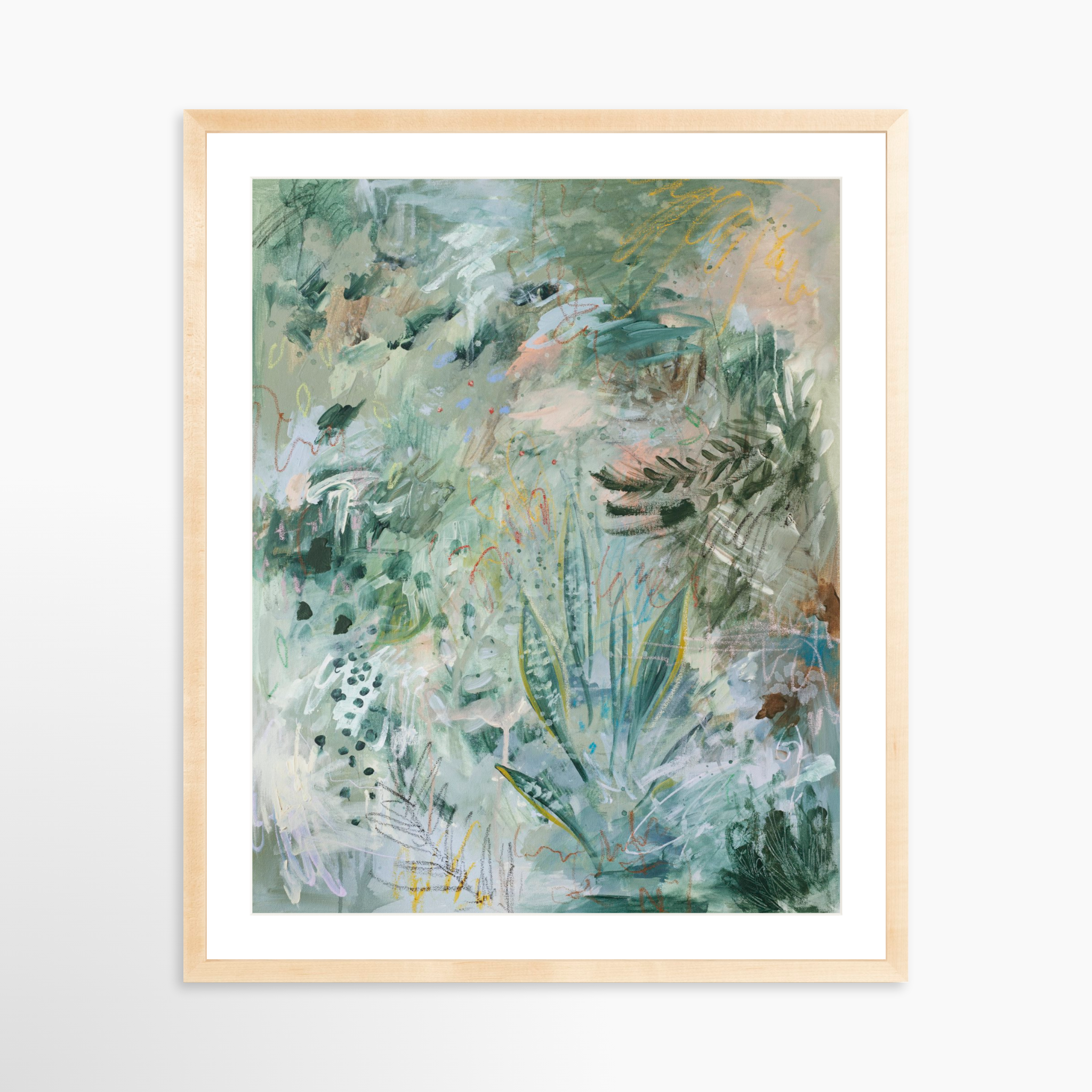 24x30 / Natural Frame + White Mat