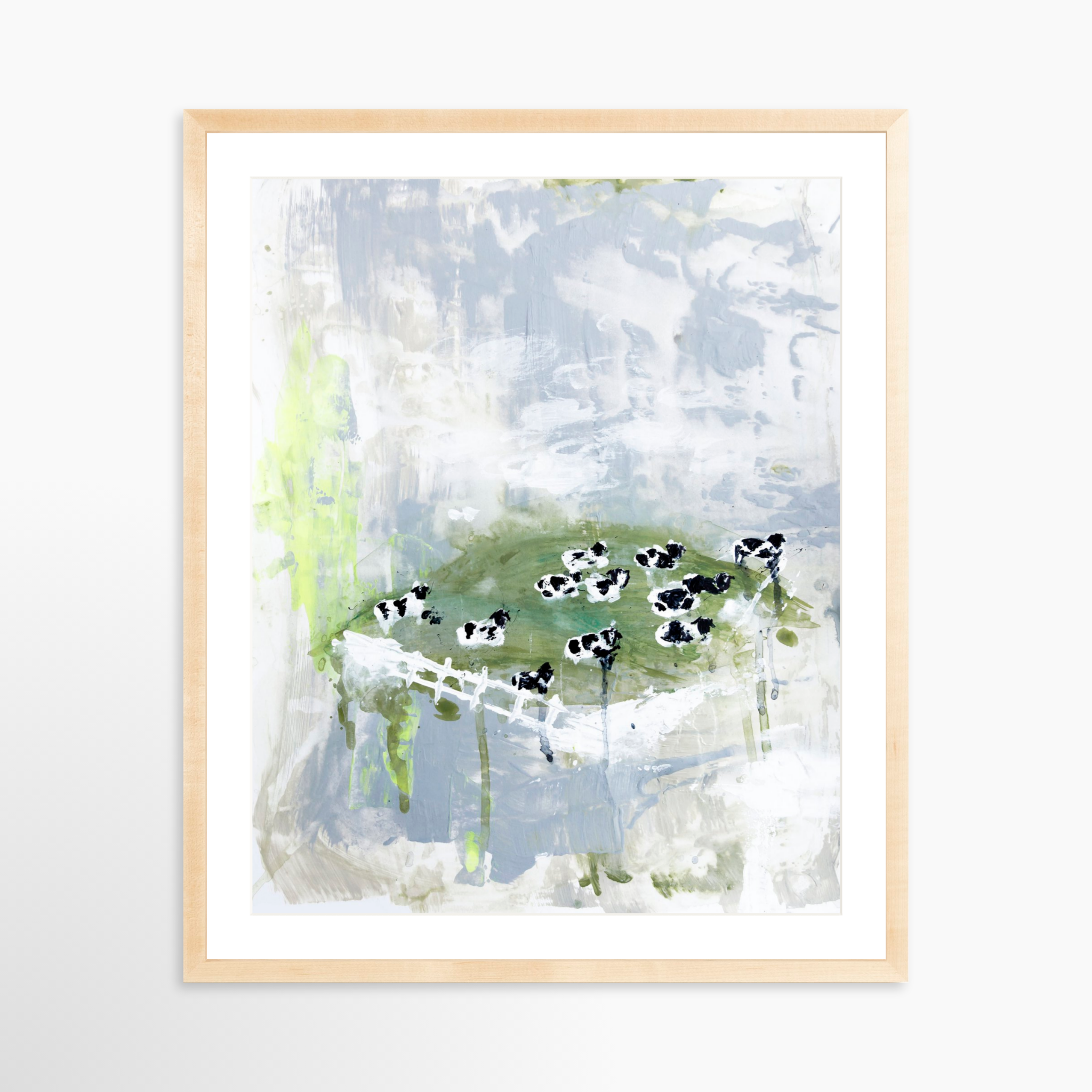 24x30 / Natural Frame + White Mat