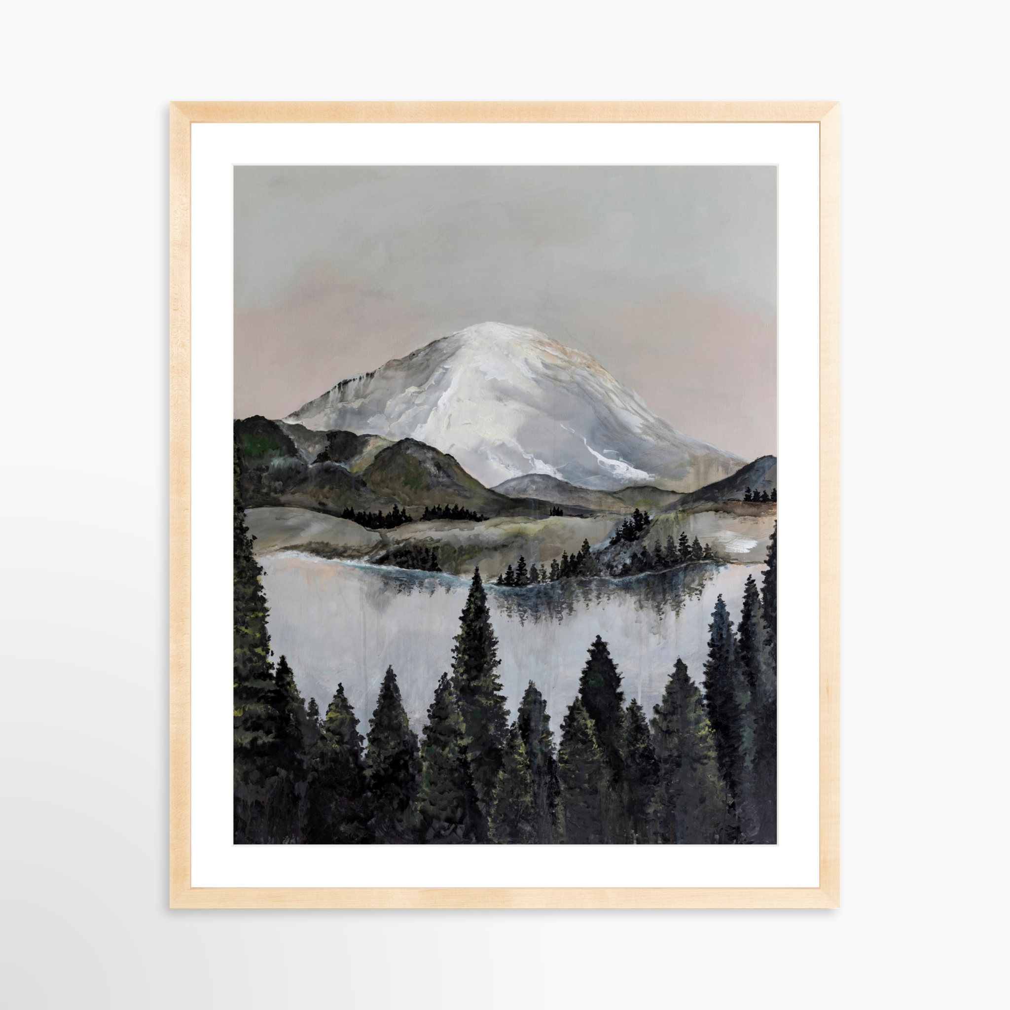 24x30 / Natural Frame + White Mat