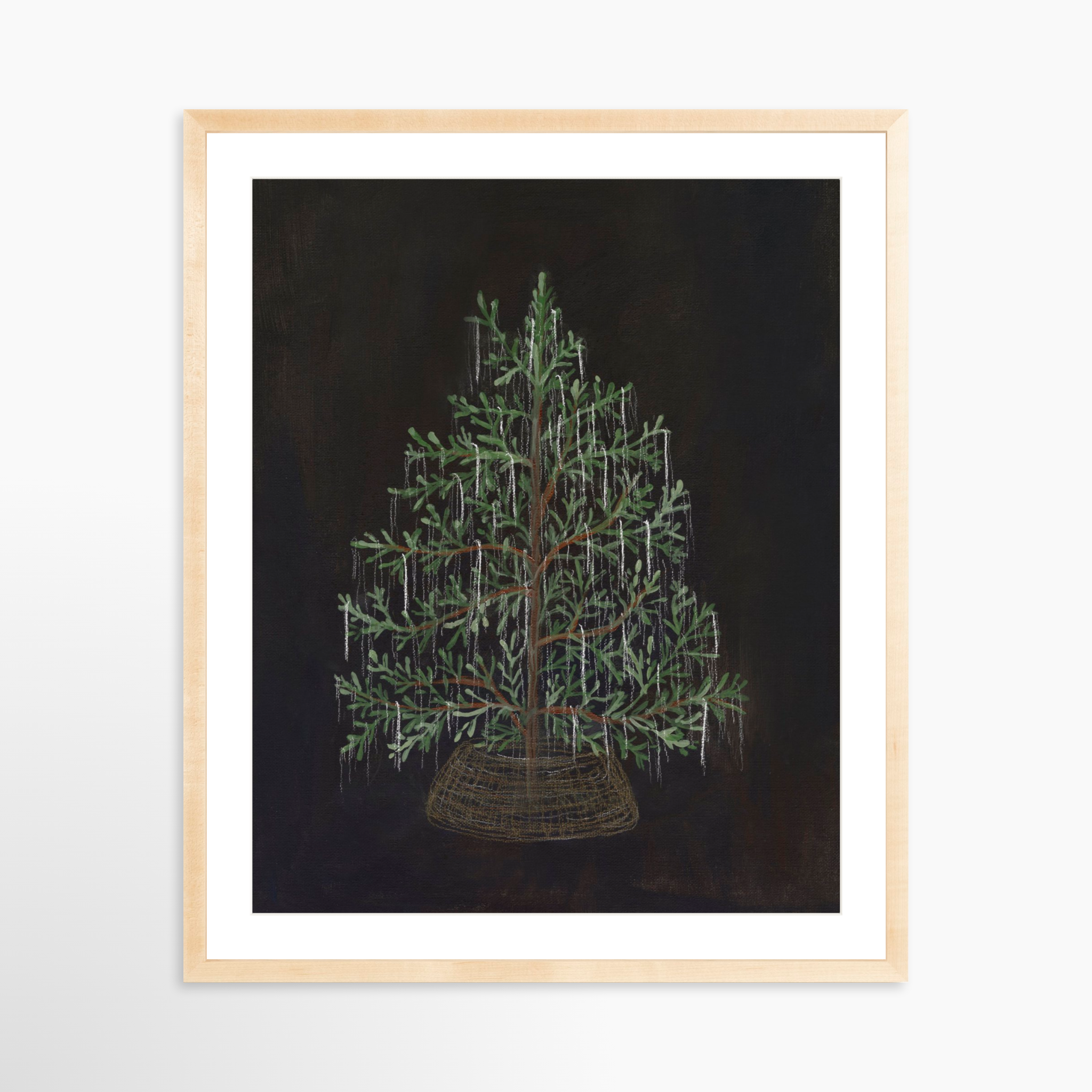 24x30 / Natural Frame + White Mat