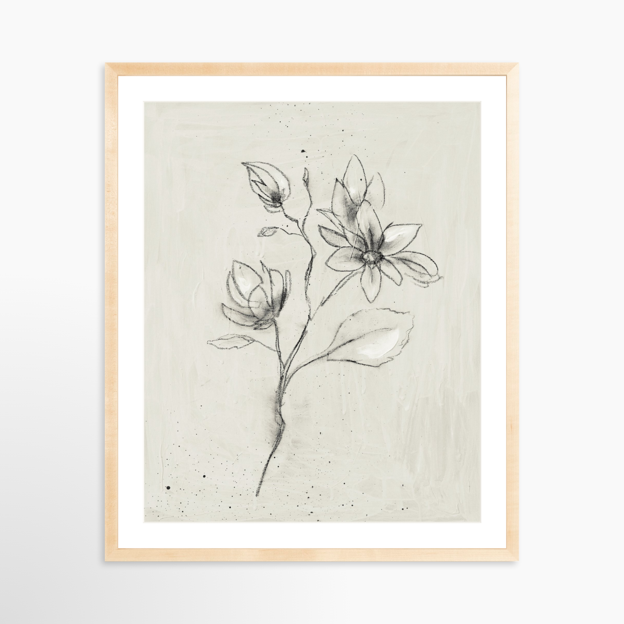 24x30 / Natural Frame + White Mat