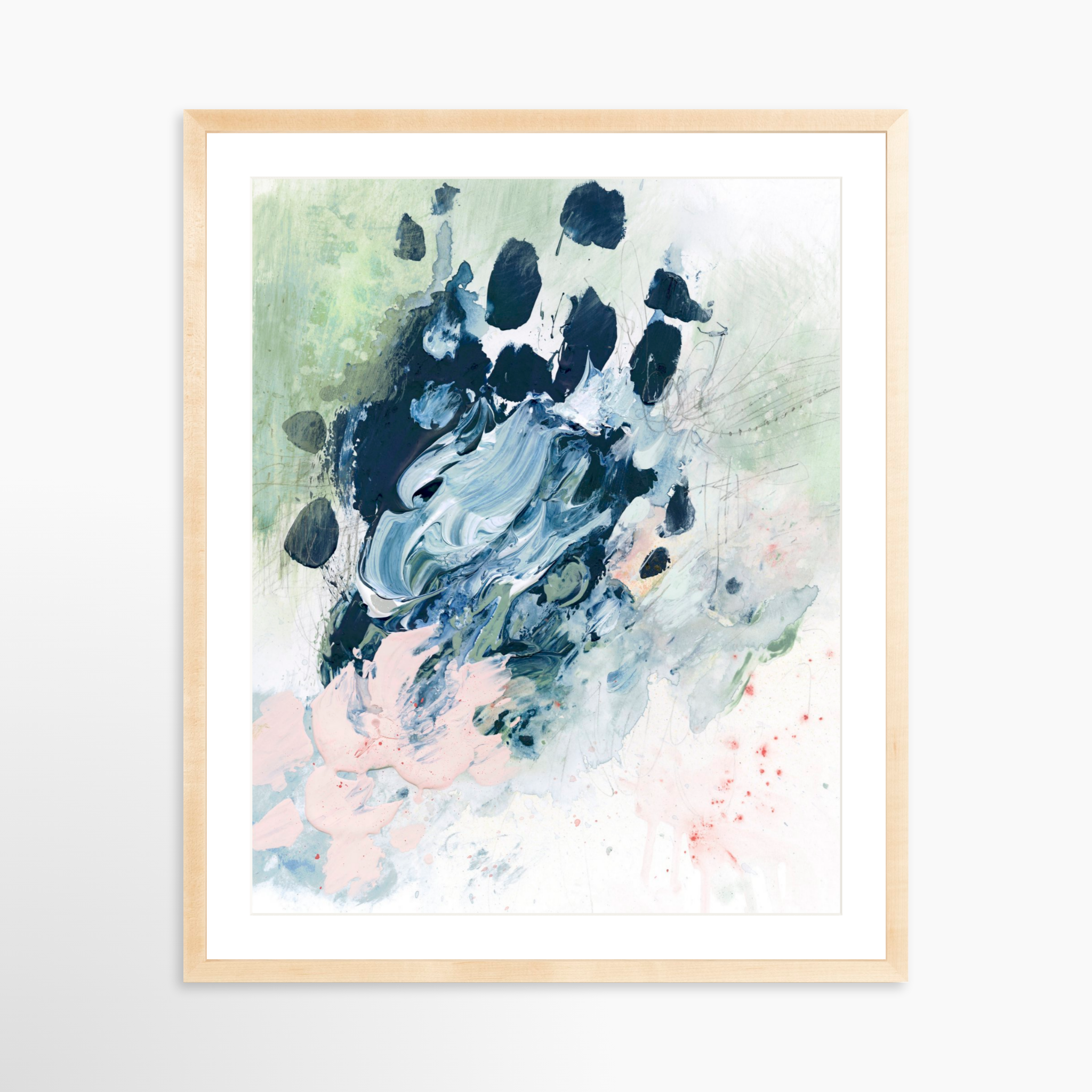 24x30 / Natural Frame + White Mat