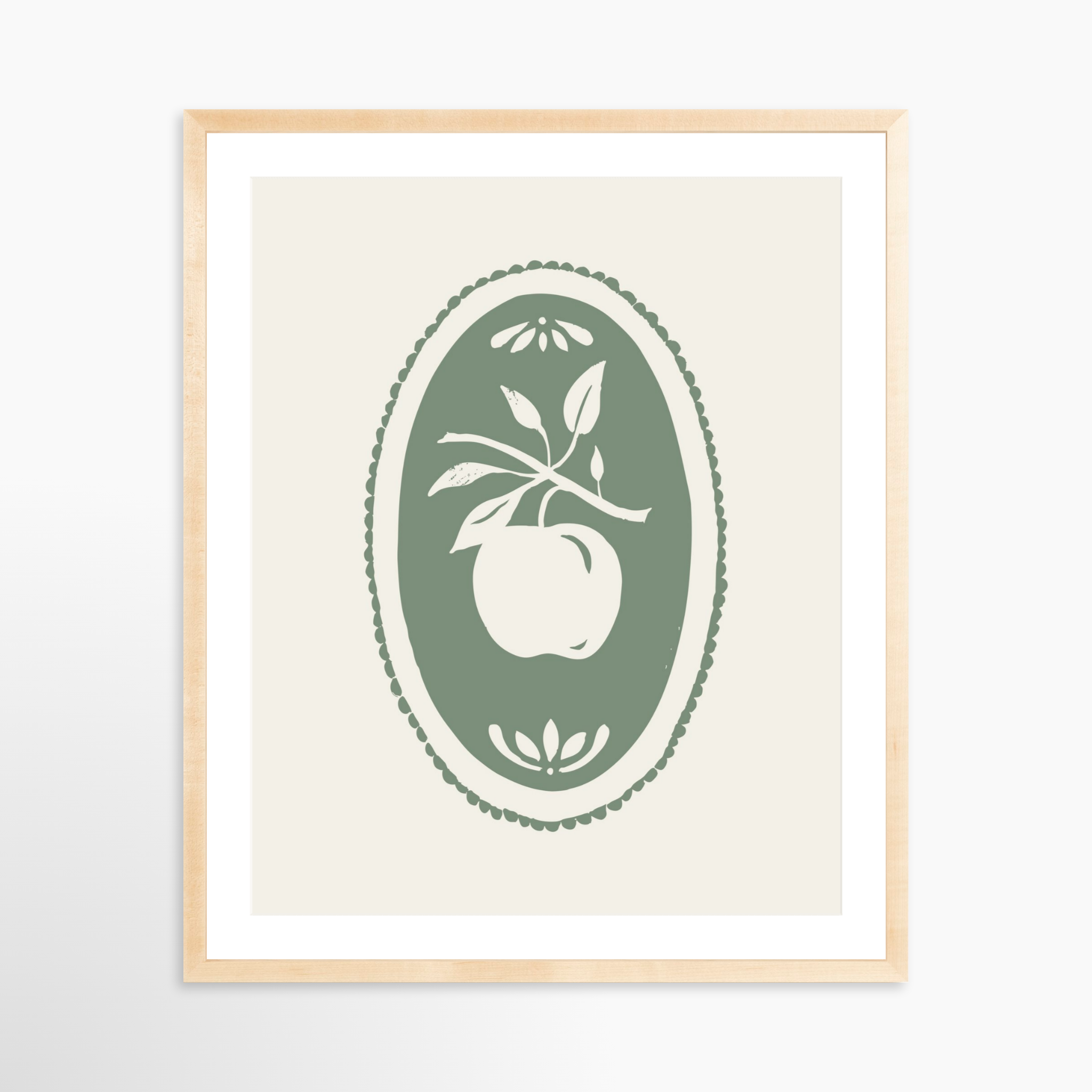 24x30 / Natural Frame + White Mat