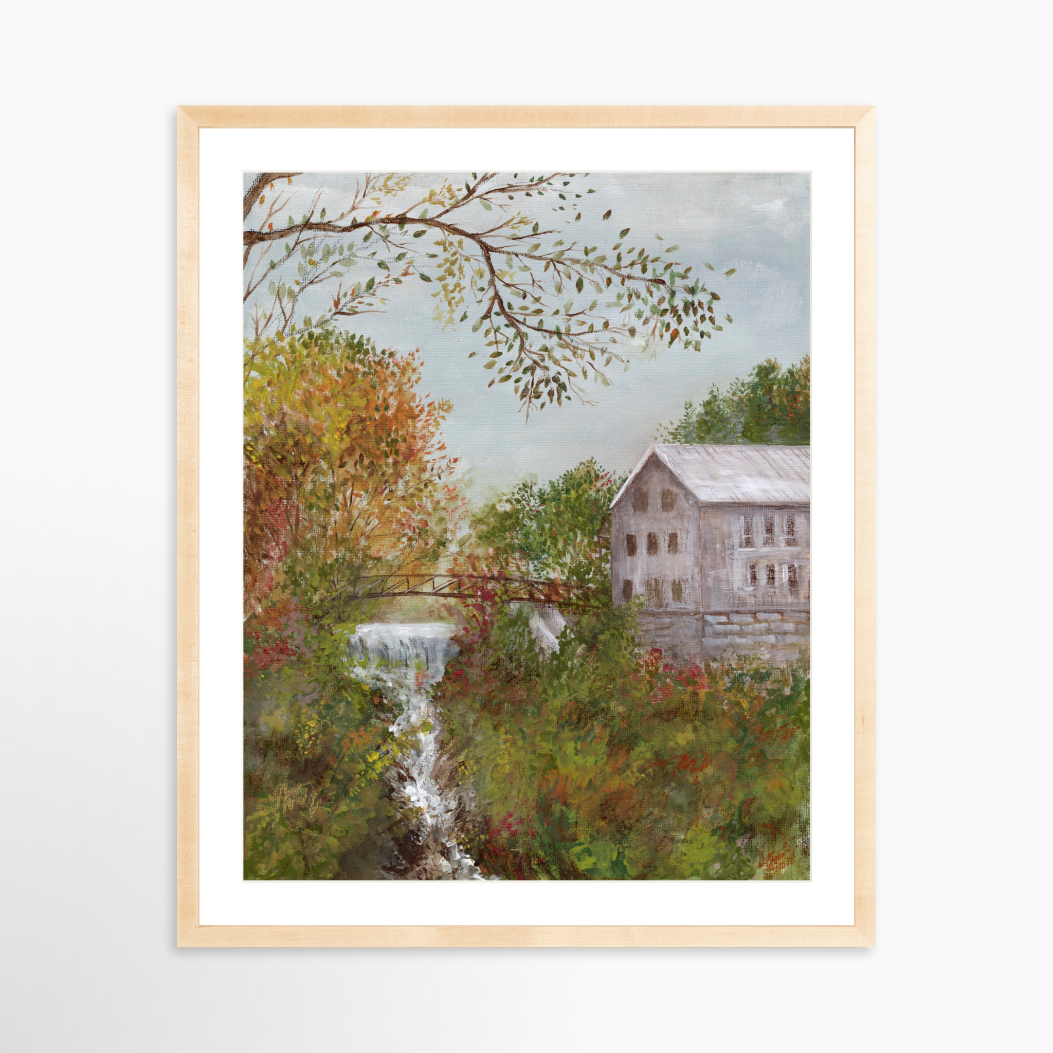 24x30 / Natural Frame + White Mat