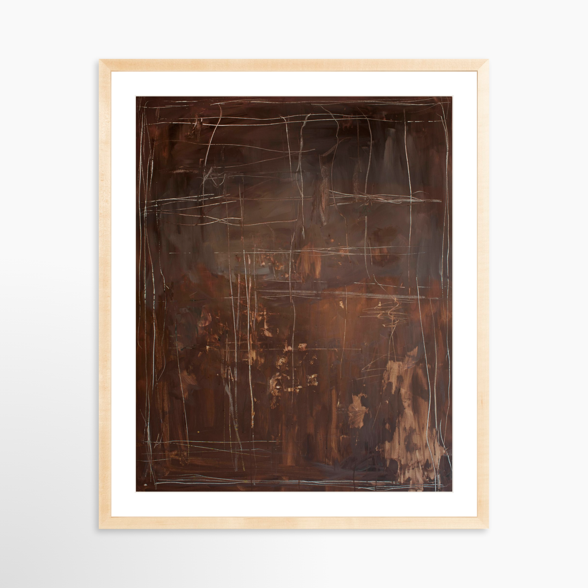 24x30 / Natural Frame + White Mat