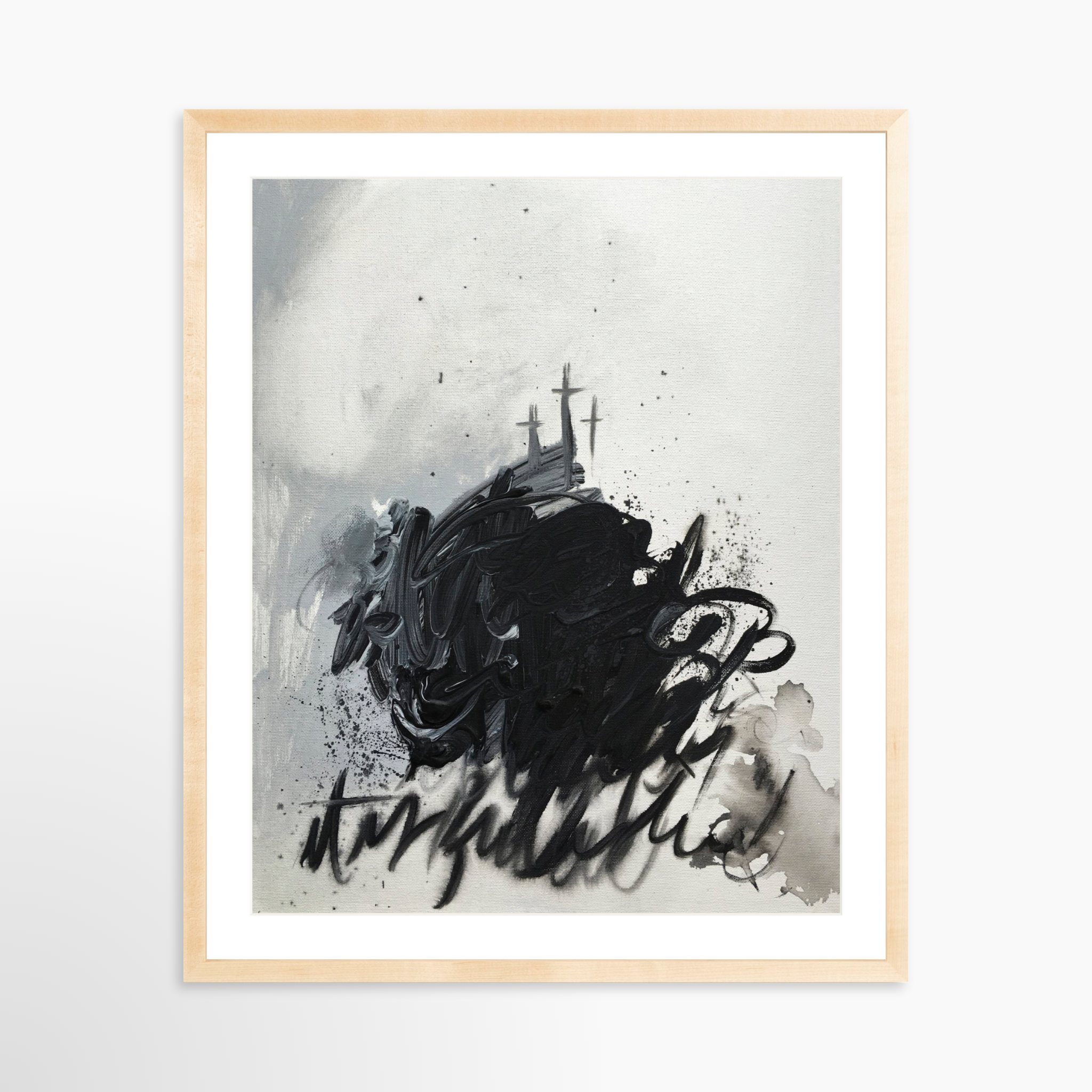 24x30 / Natural Frame + White Mat