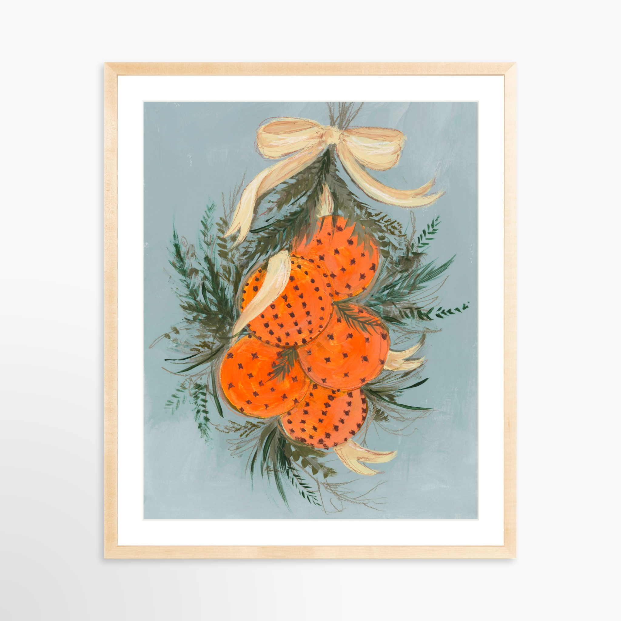 24x30 / Natural Frame + White Mat