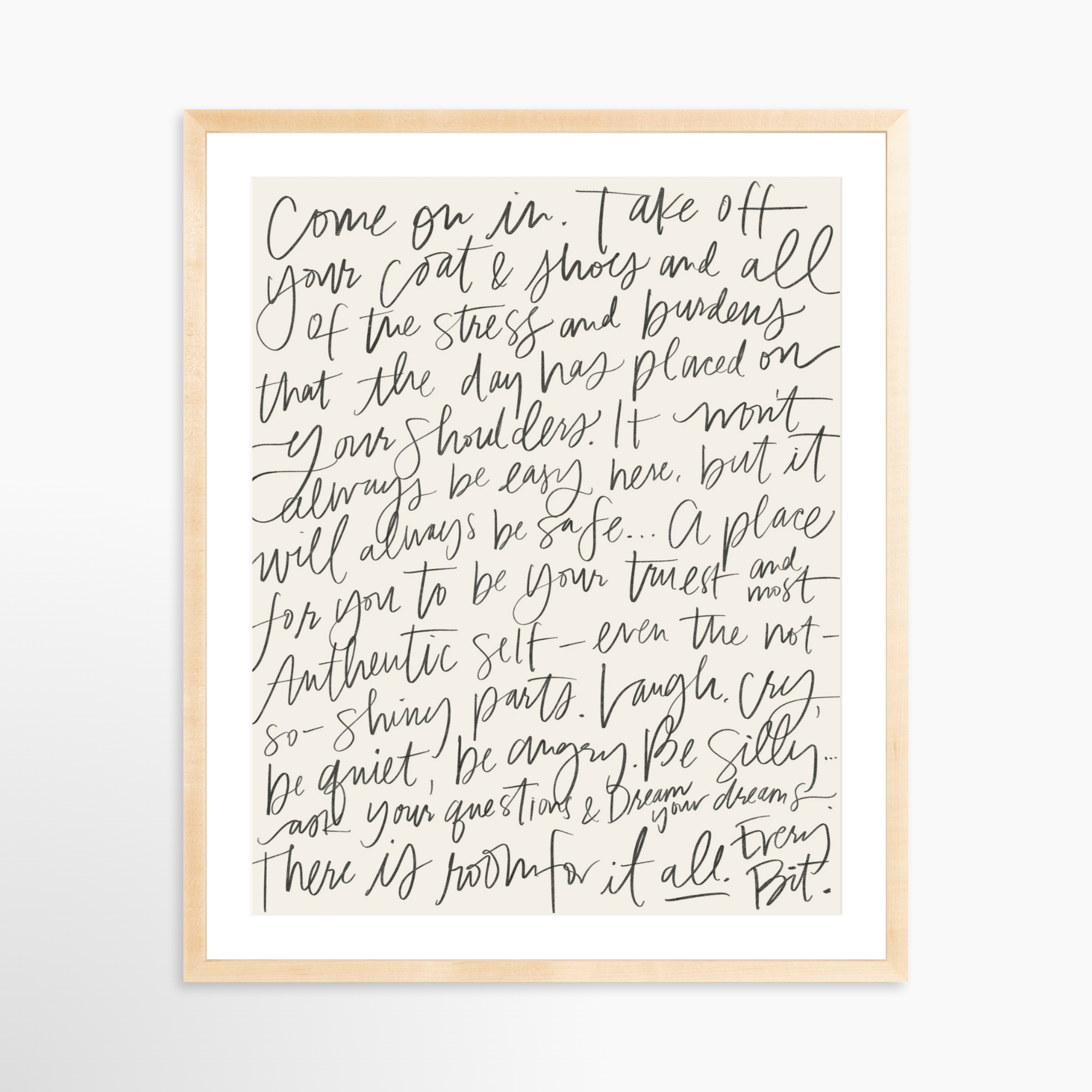 24x30 / Natural Frame + White Mat