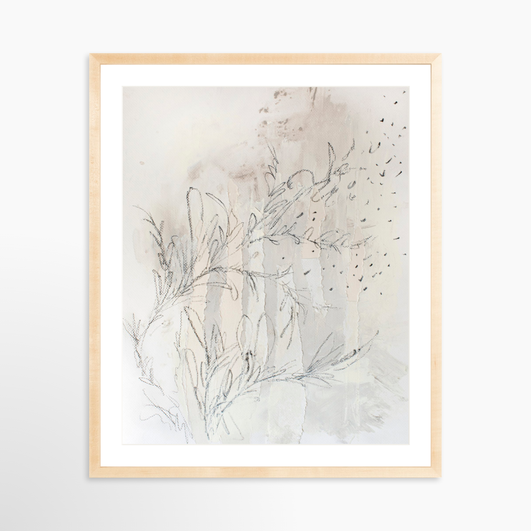 24x30 / Natural Frame + White Mat