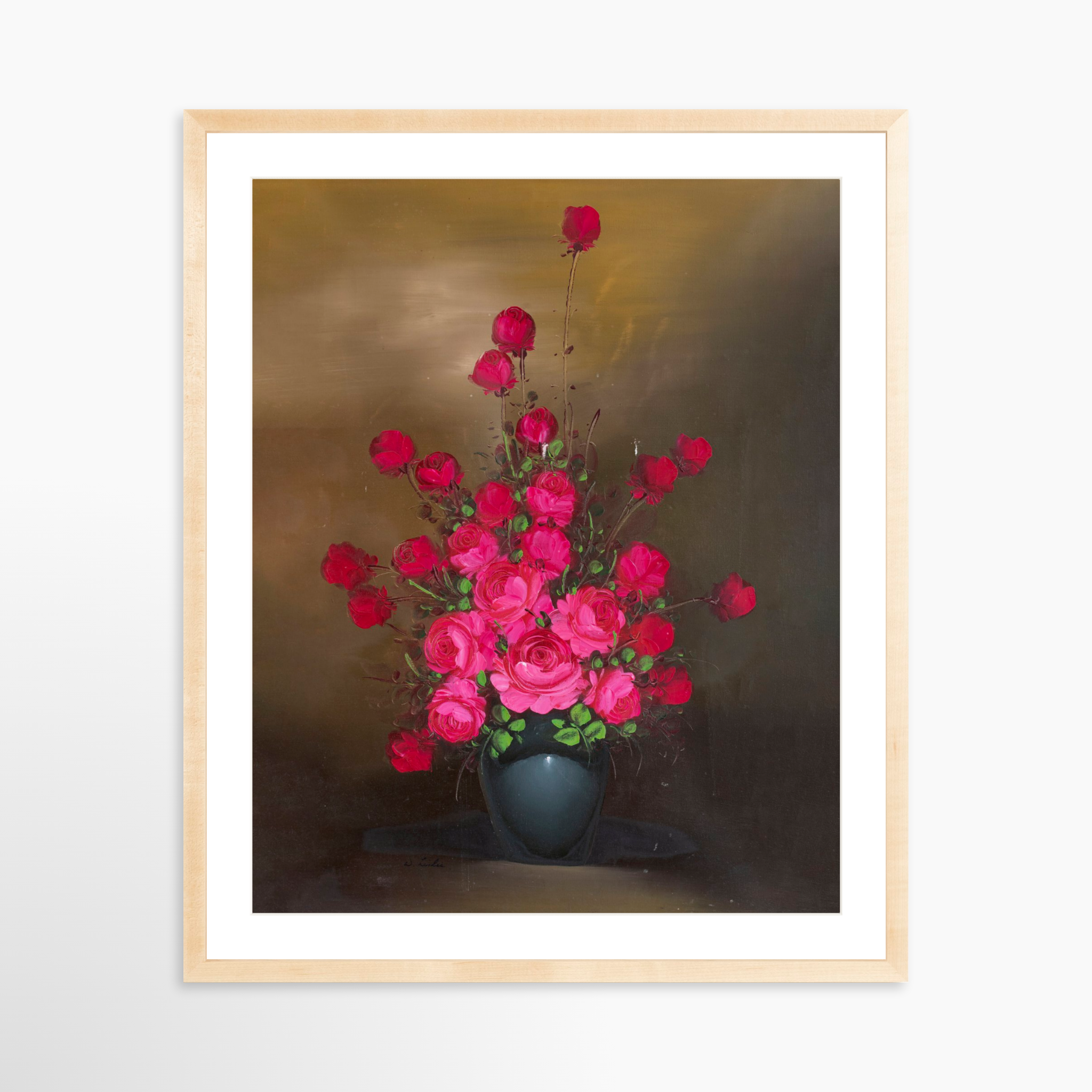 24x30 / Natural Frame + White Mat